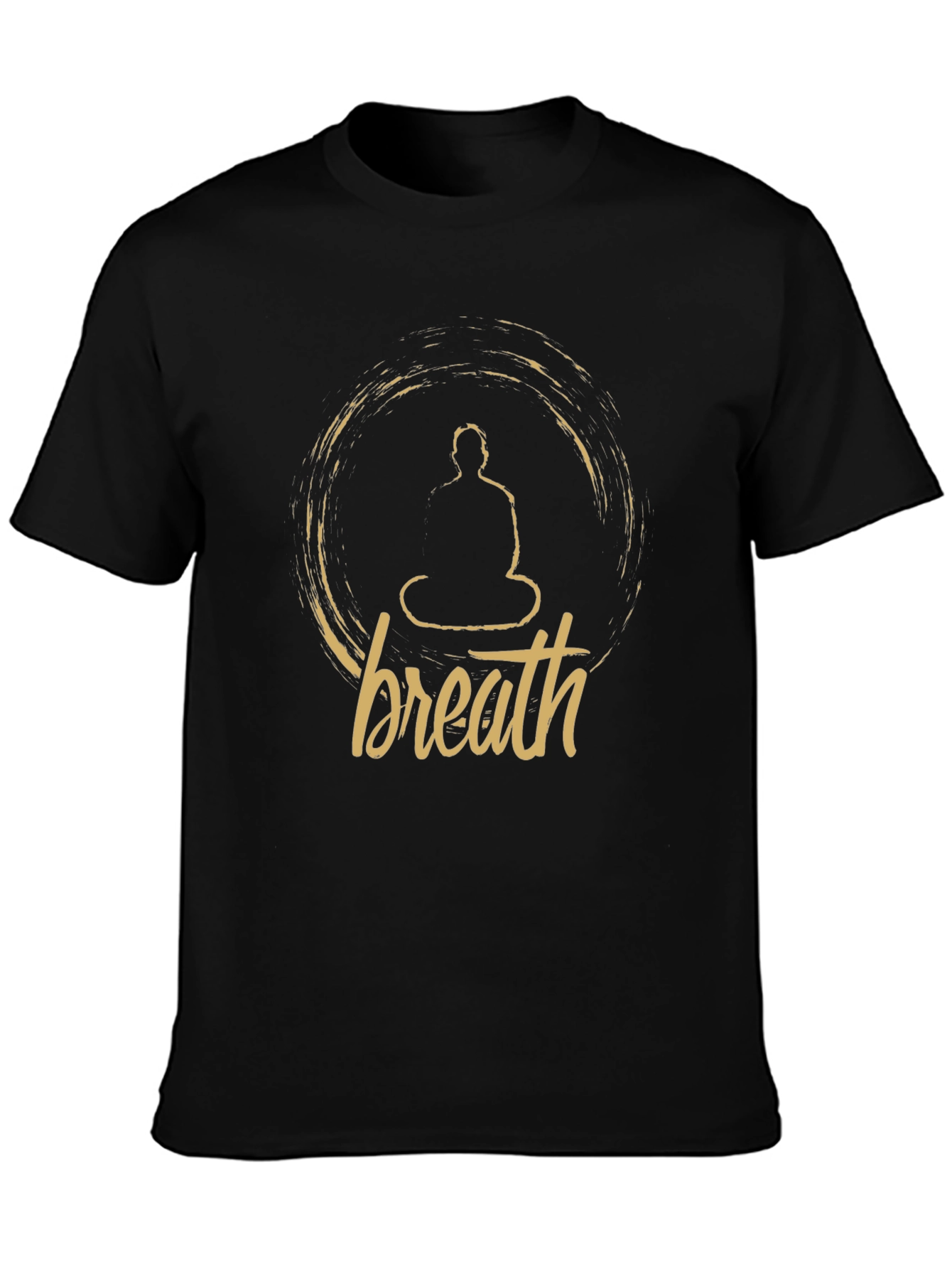 Breath Buddha Meditation Black T-Shirt