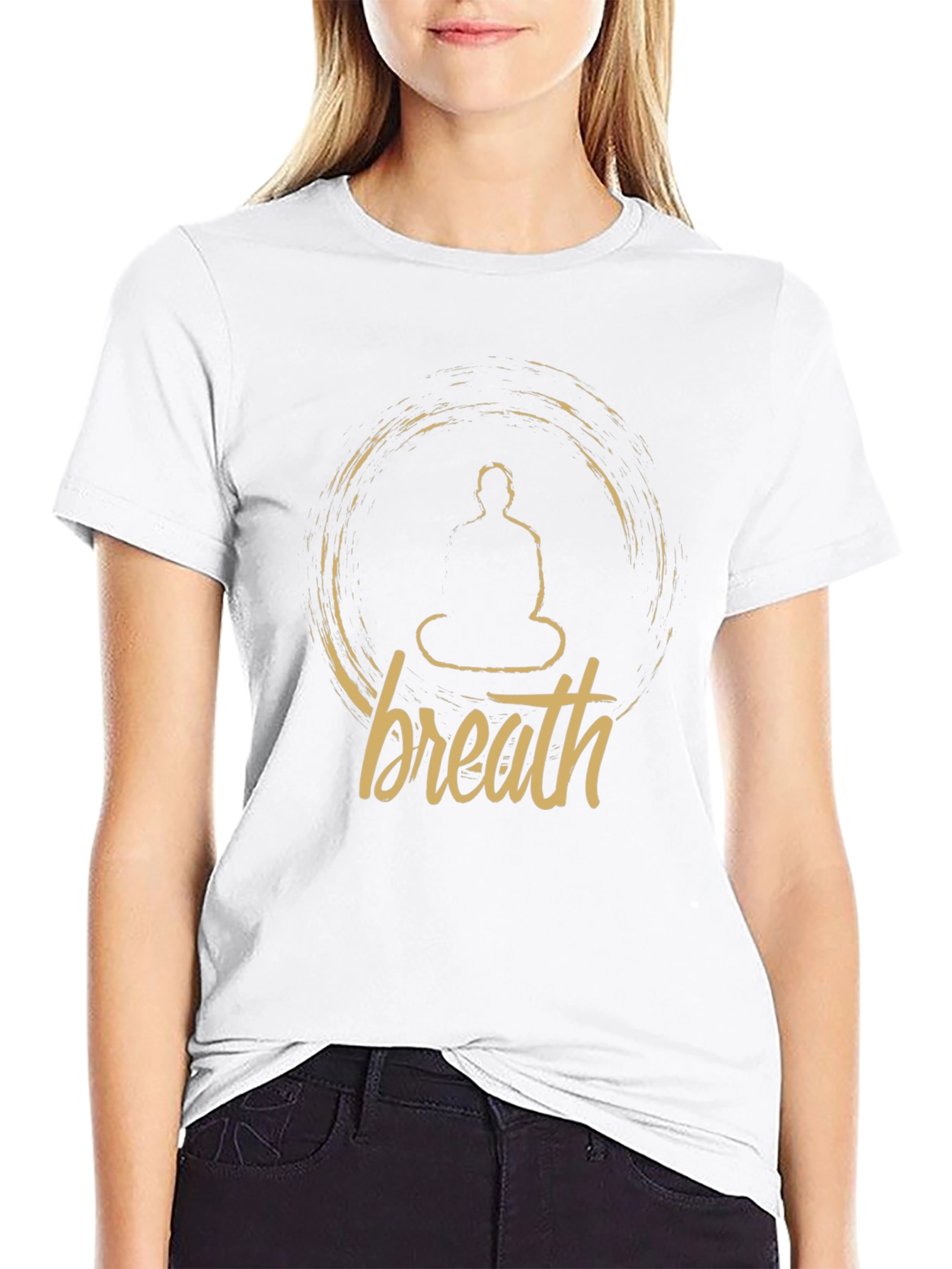 Breath Buddha Meditation Black T-Shirt