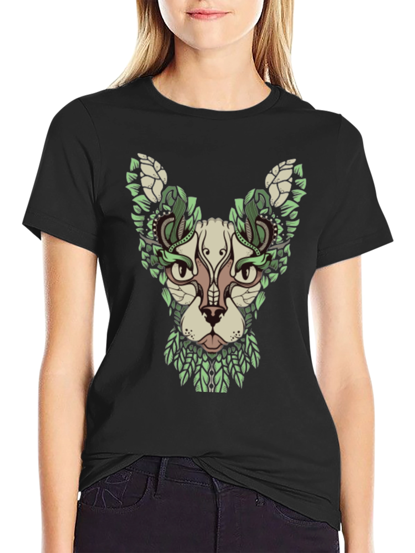 Botanical Cat Graphic T-Shirt