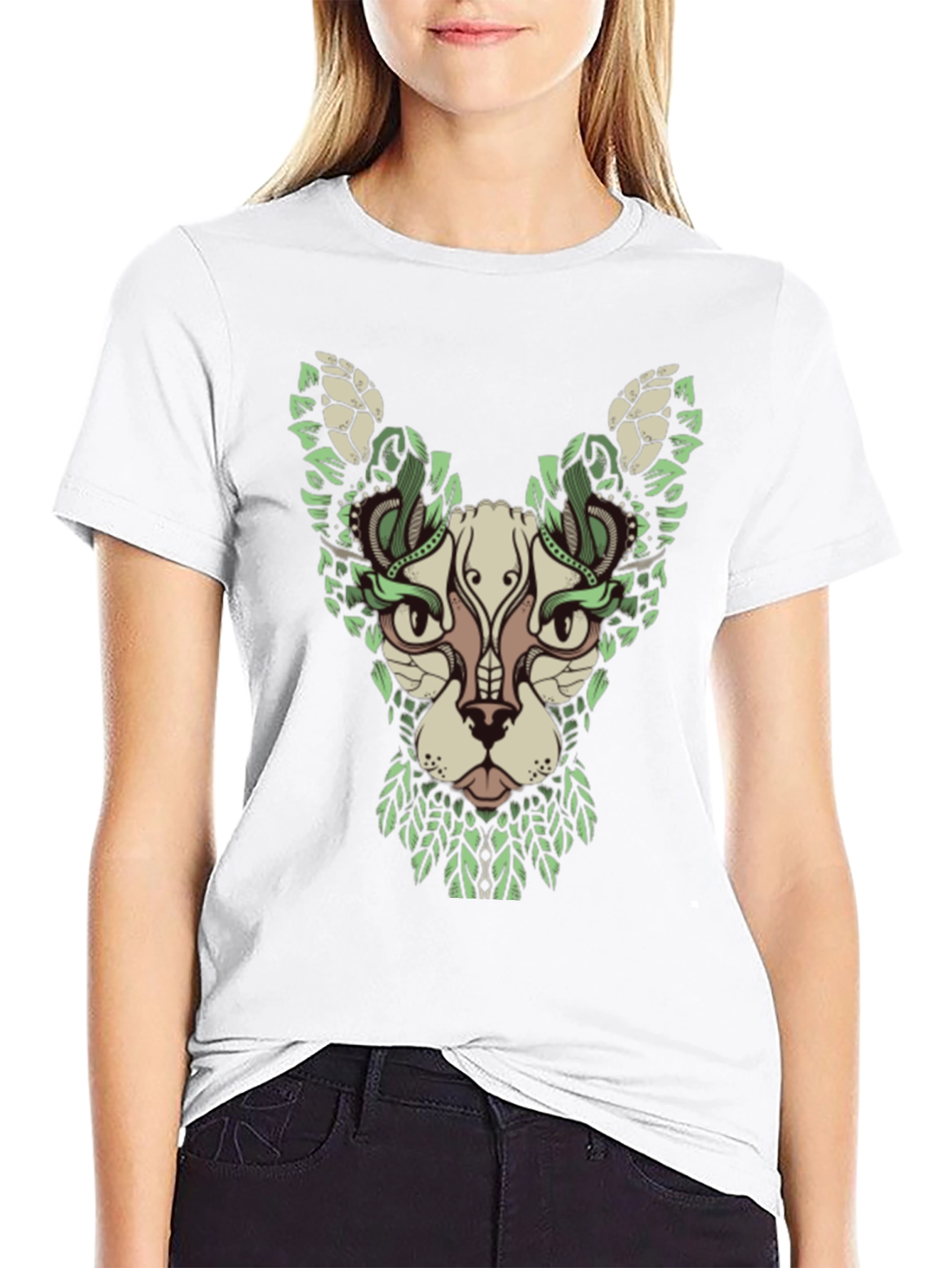 Botanical Cat Graphic T-Shirt
