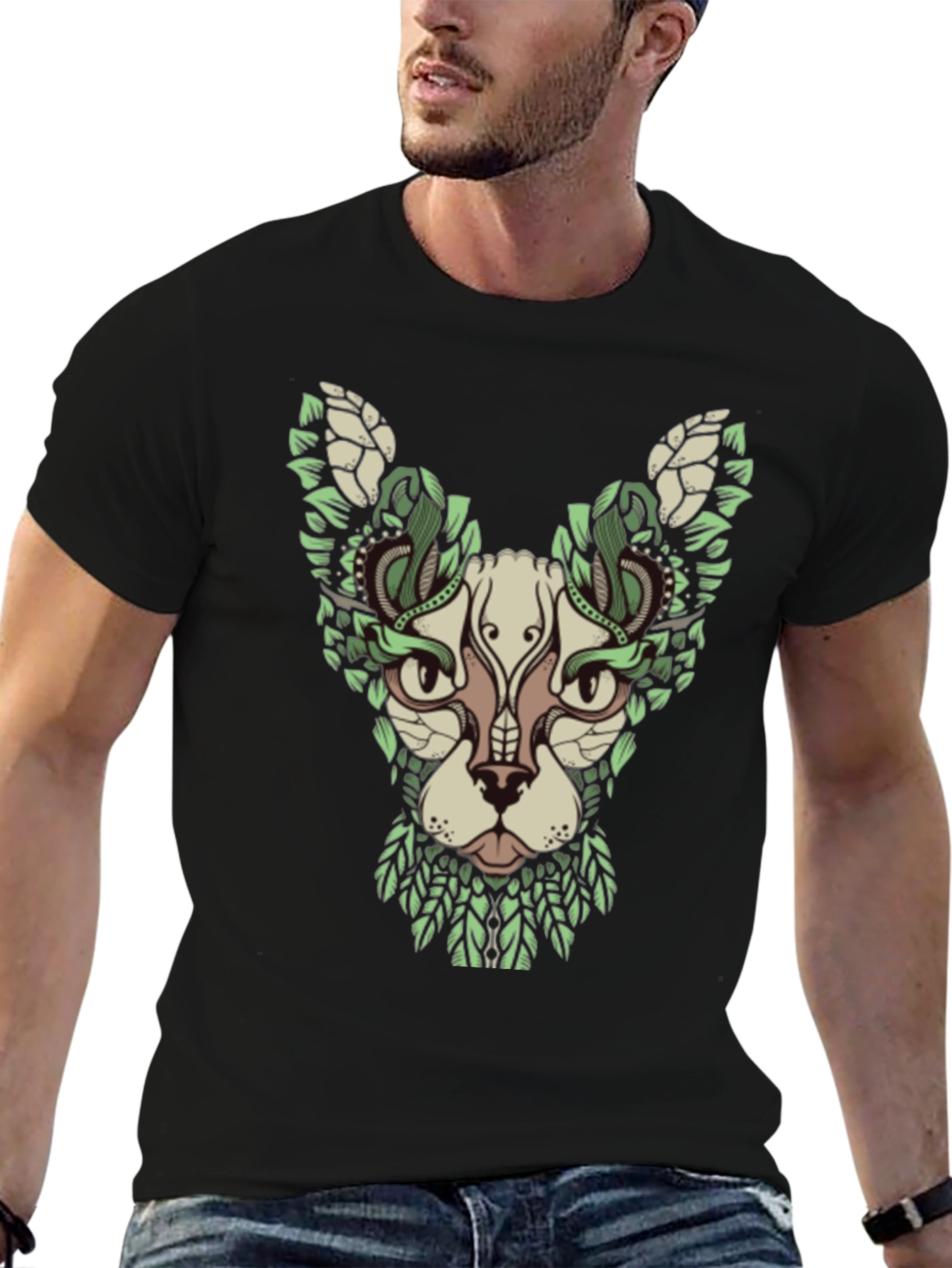 Botanical Cat Graphic T-Shirt