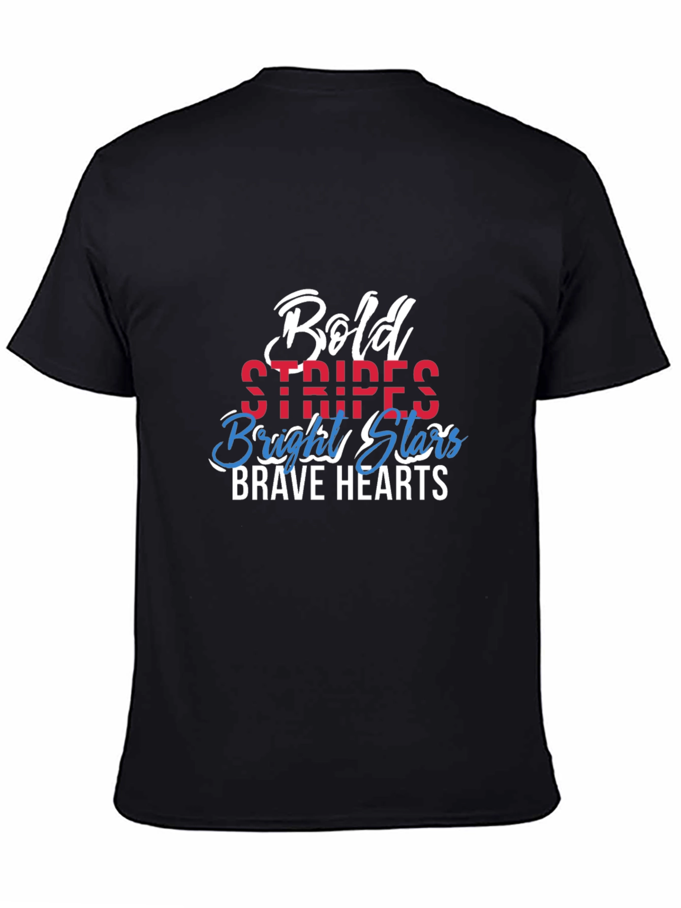 Bold Stripes Stars Hearts Graphic Tee - Patriotic Pride