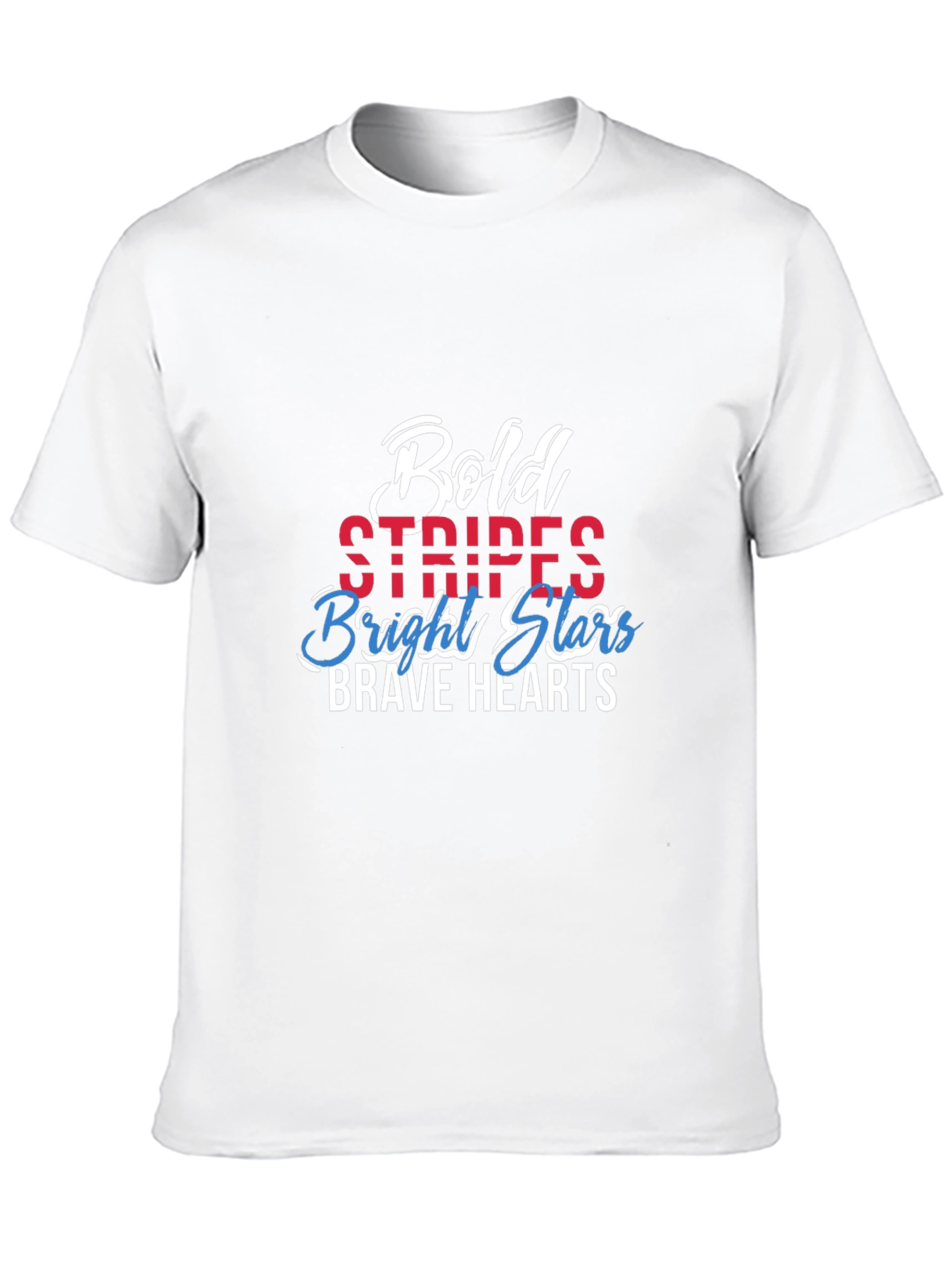 Bold Stripes Stars Hearts Graphic Tee - Patriotic Pride