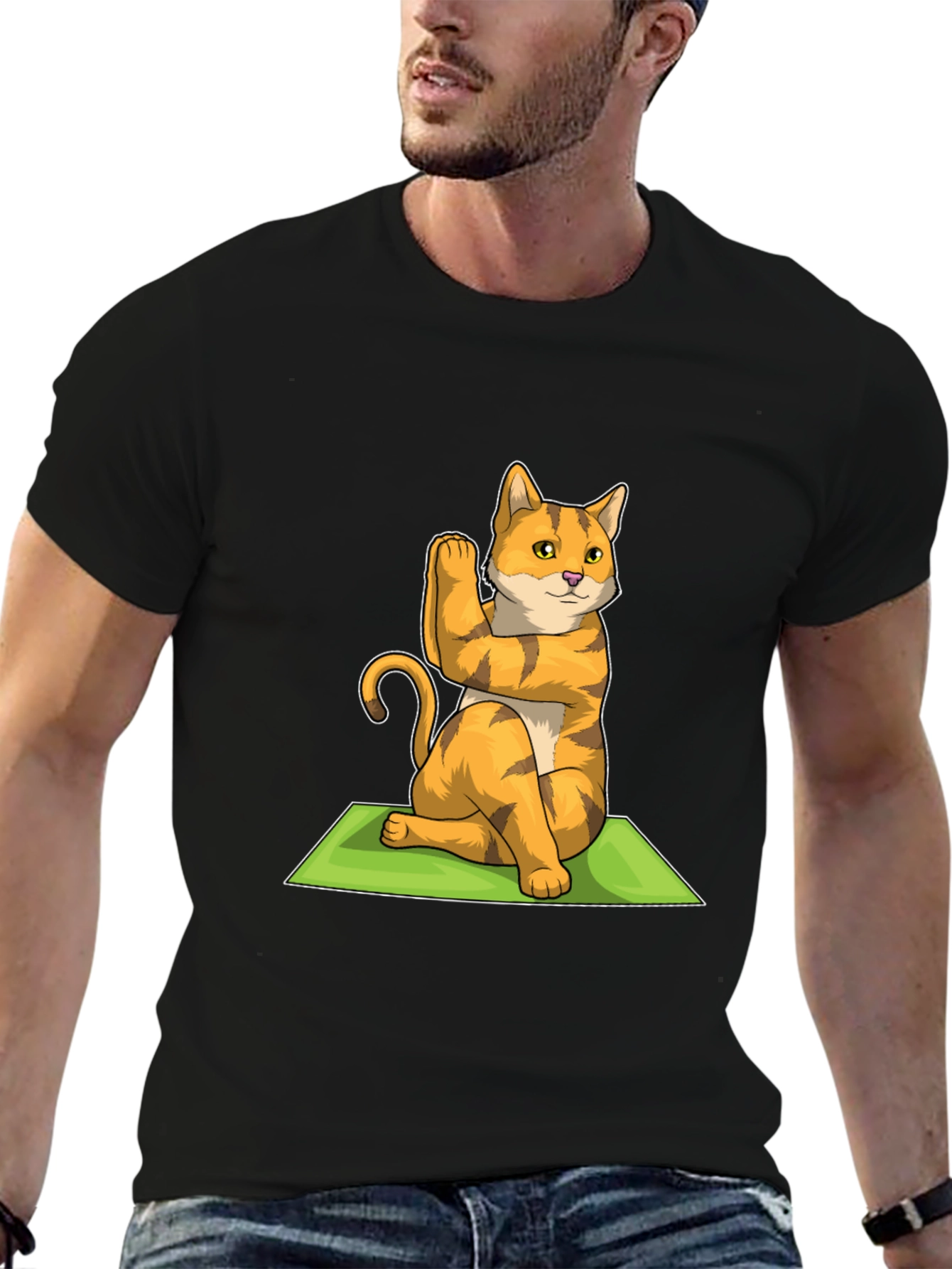 Yoga Cat T-Shirt - Meditating Feline Tee