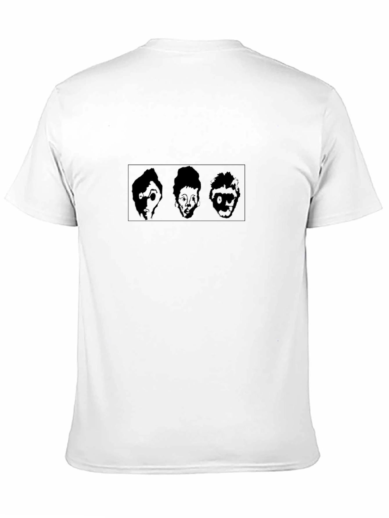 Abstract Face Graphic Tee - Black Cotton Blend