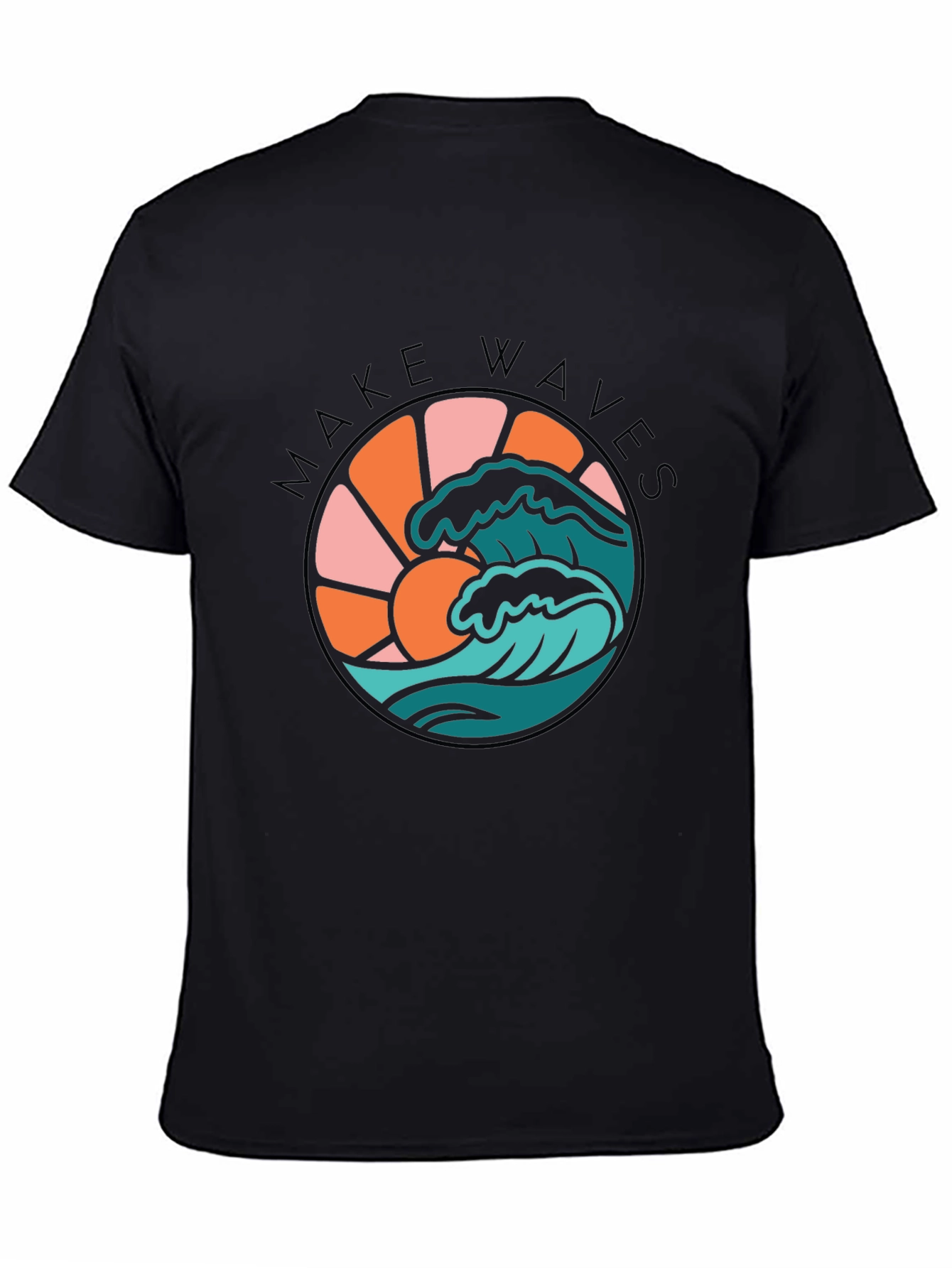 Make Waves Graphic Tee - Retro Surf Design