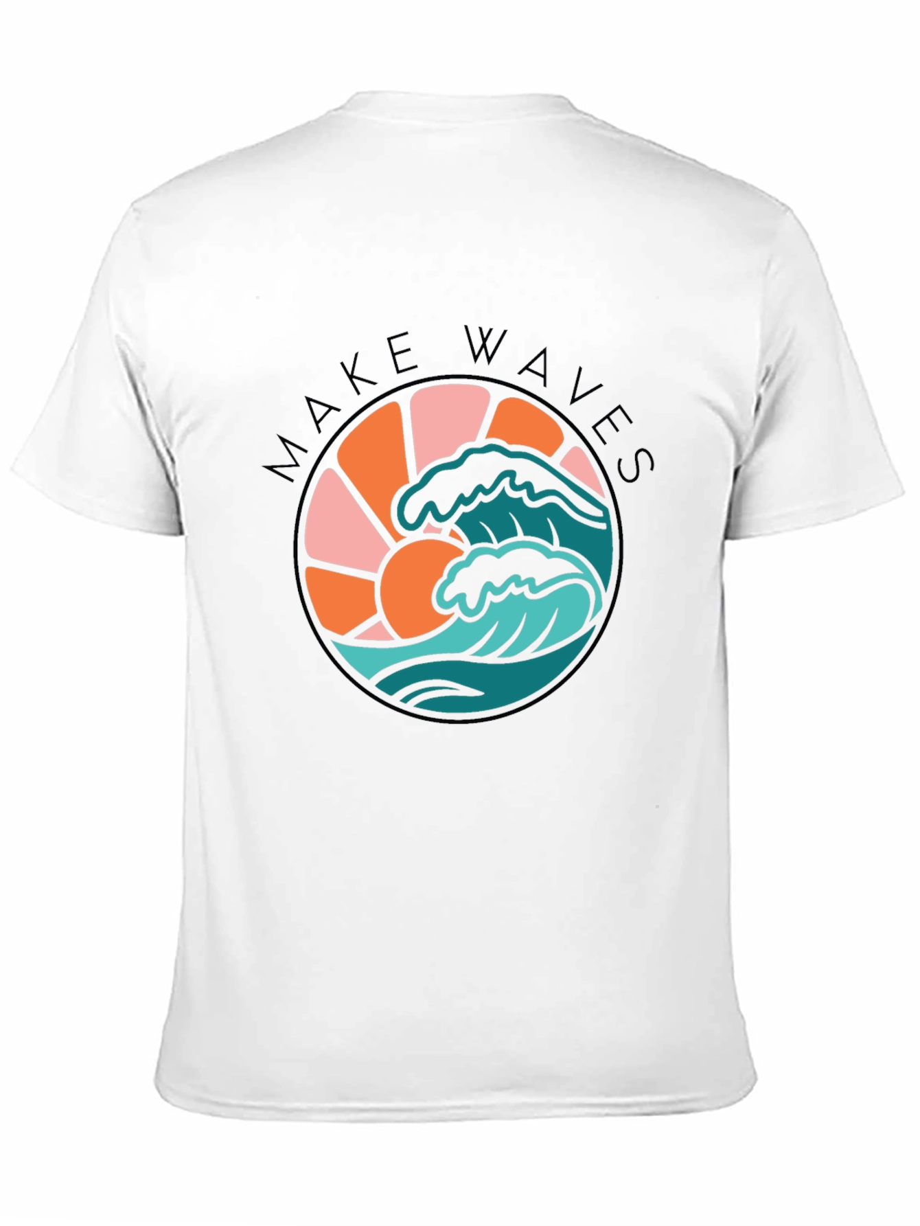 Make Waves Graphic Tee - Retro Surf Design