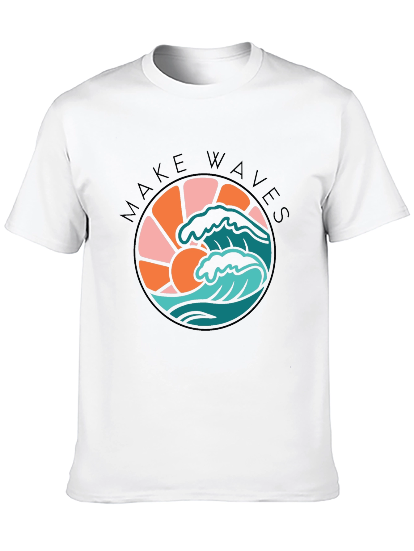 Make Waves Graphic Tee - Retro Surf Design