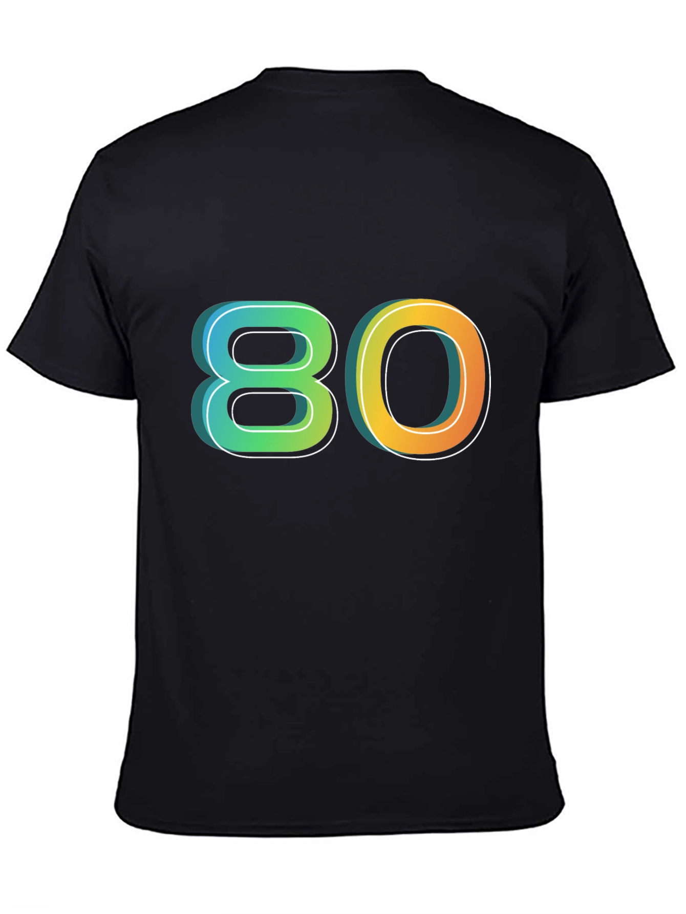Retro 80s Graphic Tee - Black Cotton Blend