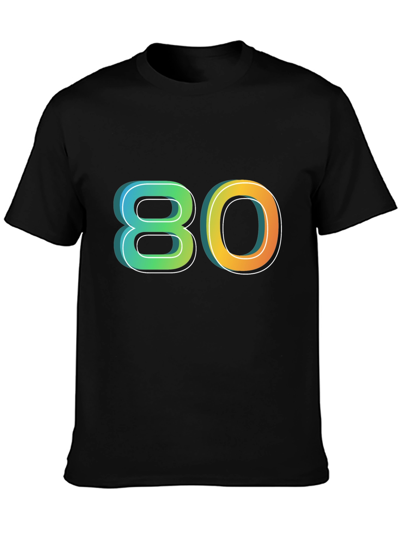 Retro 80s Graphic Tee - Black Cotton Blend