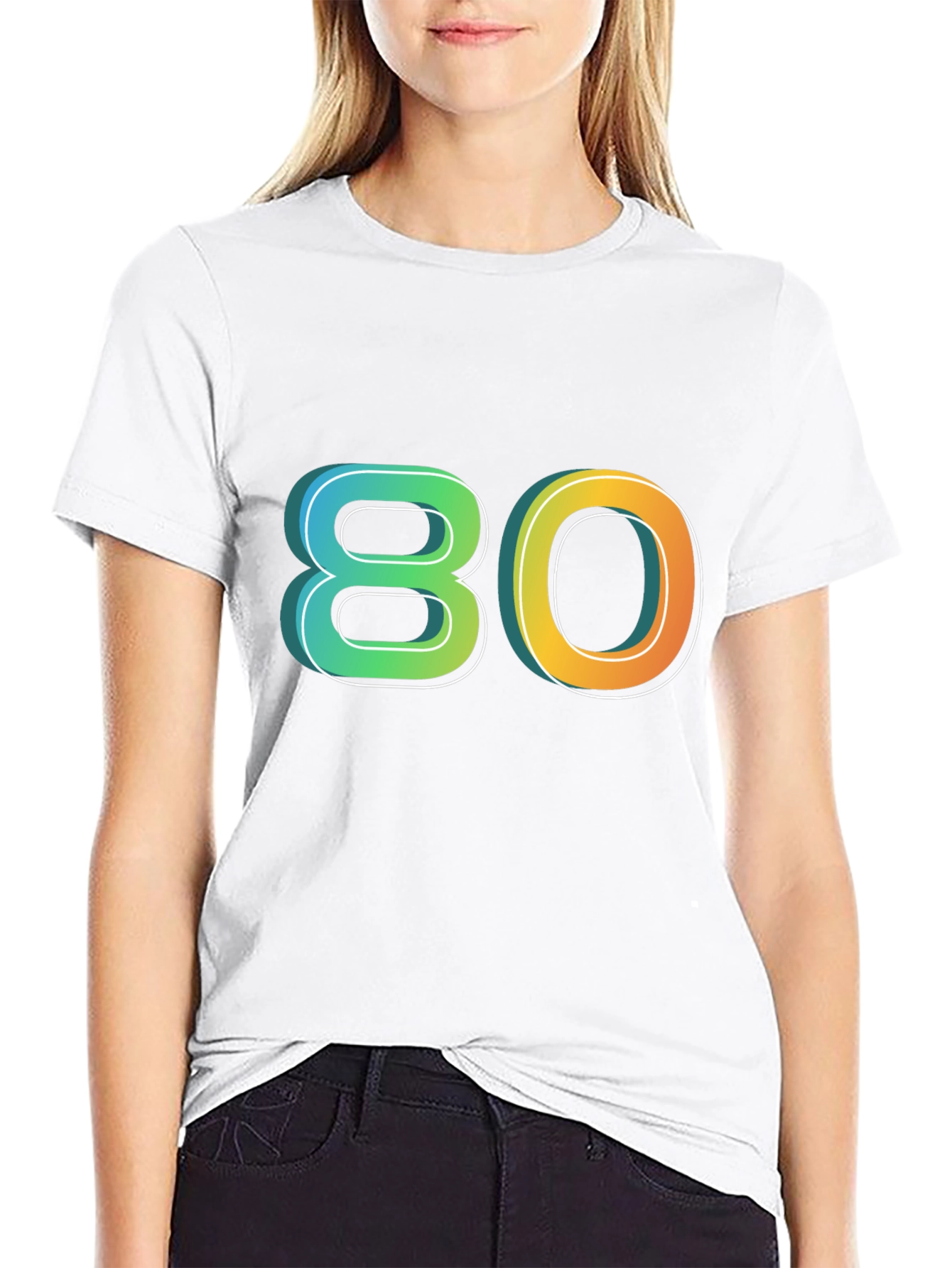 Retro 80s Graphic Tee - Black Cotton Blend