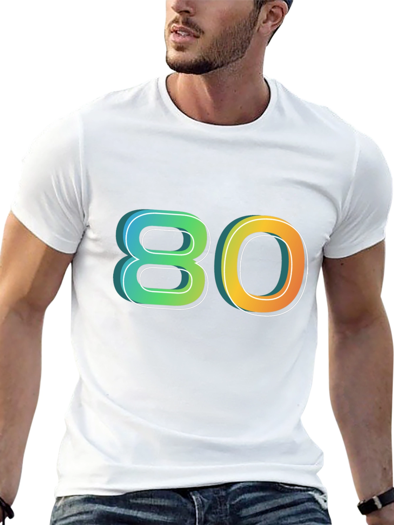 Retro 80s Graphic Tee - Black Cotton Blend