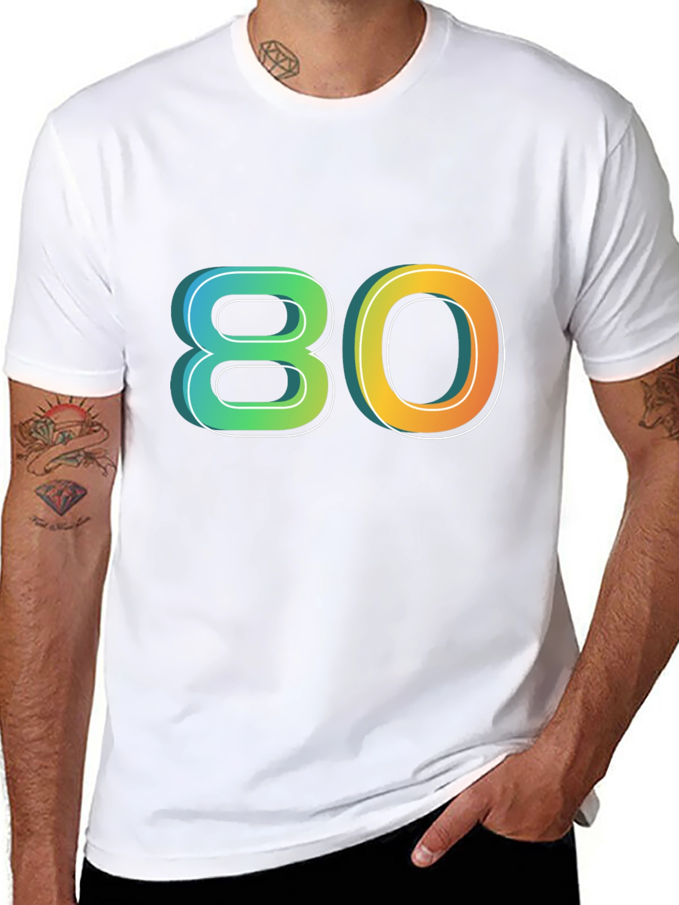 Retro 80s Graphic Tee - Black Cotton Blend