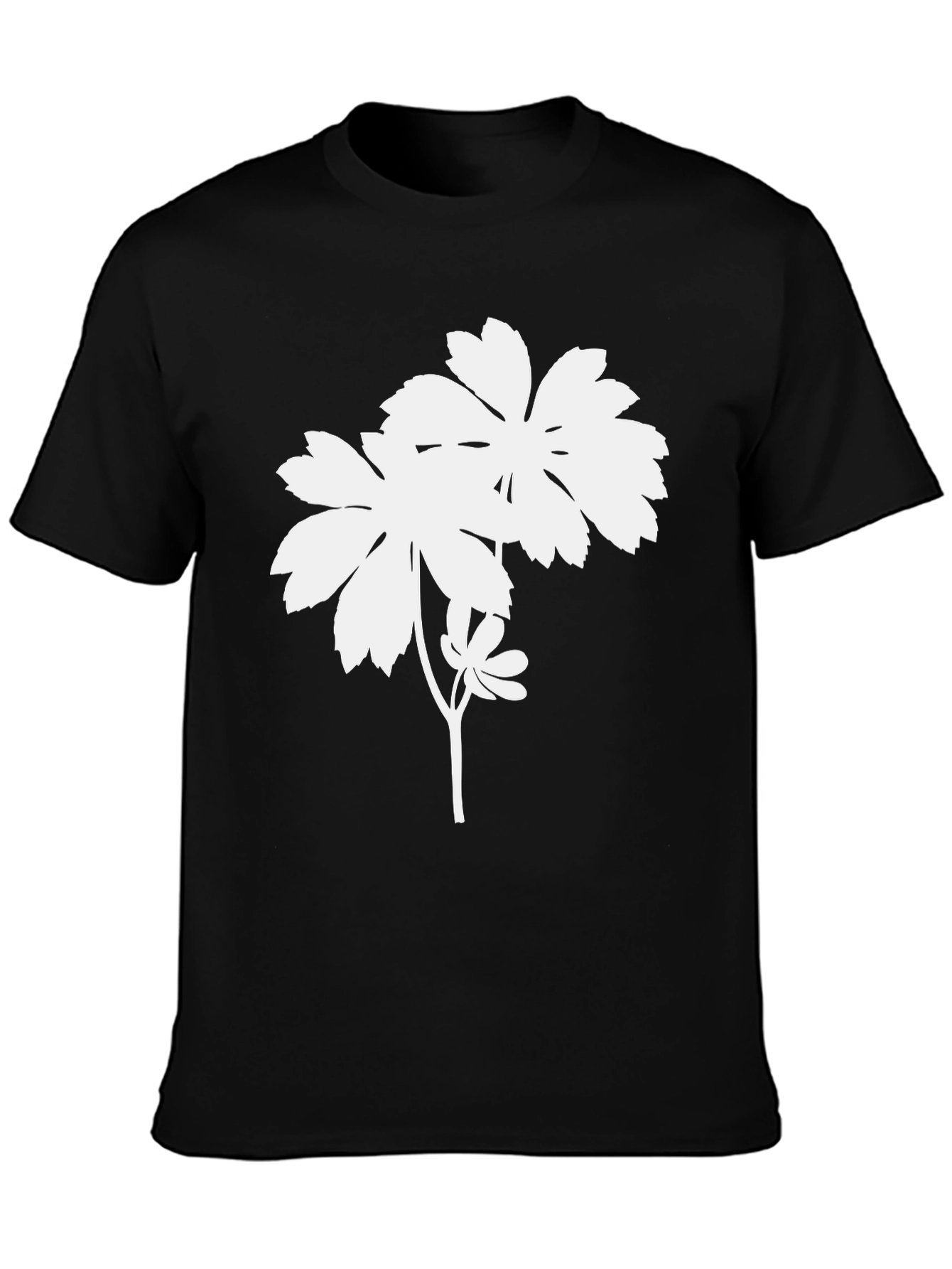 Minimalist Floral T-Shirt - Black
