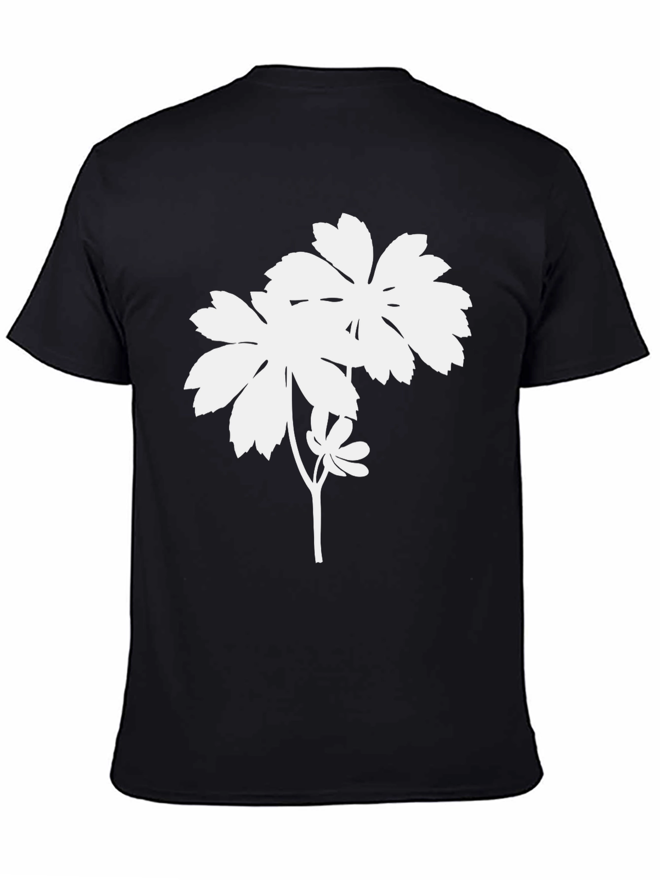 Minimalist Floral T-Shirt - Black
