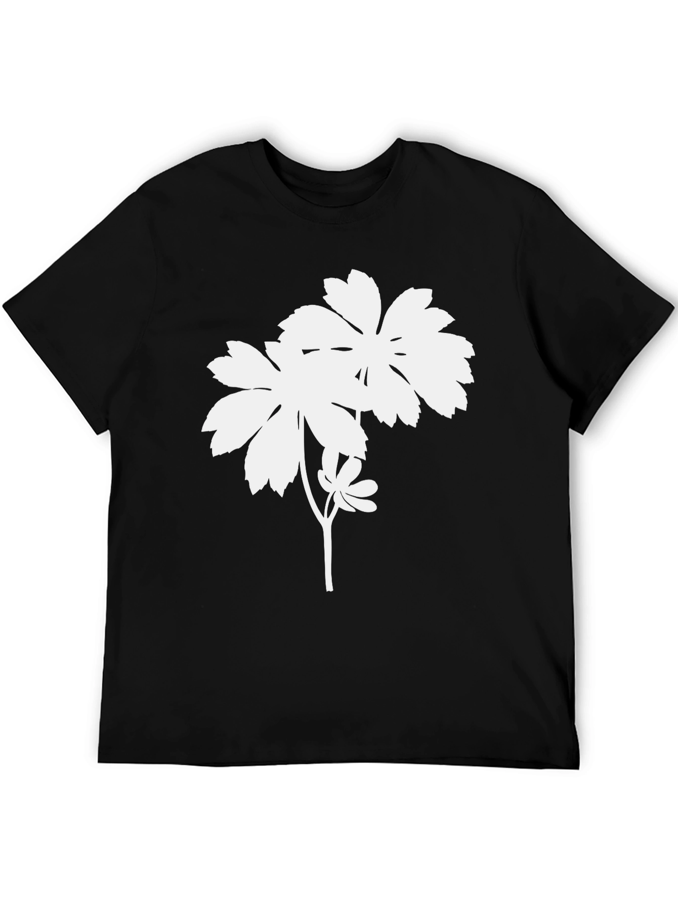 Minimalist Floral T-Shirt - Black