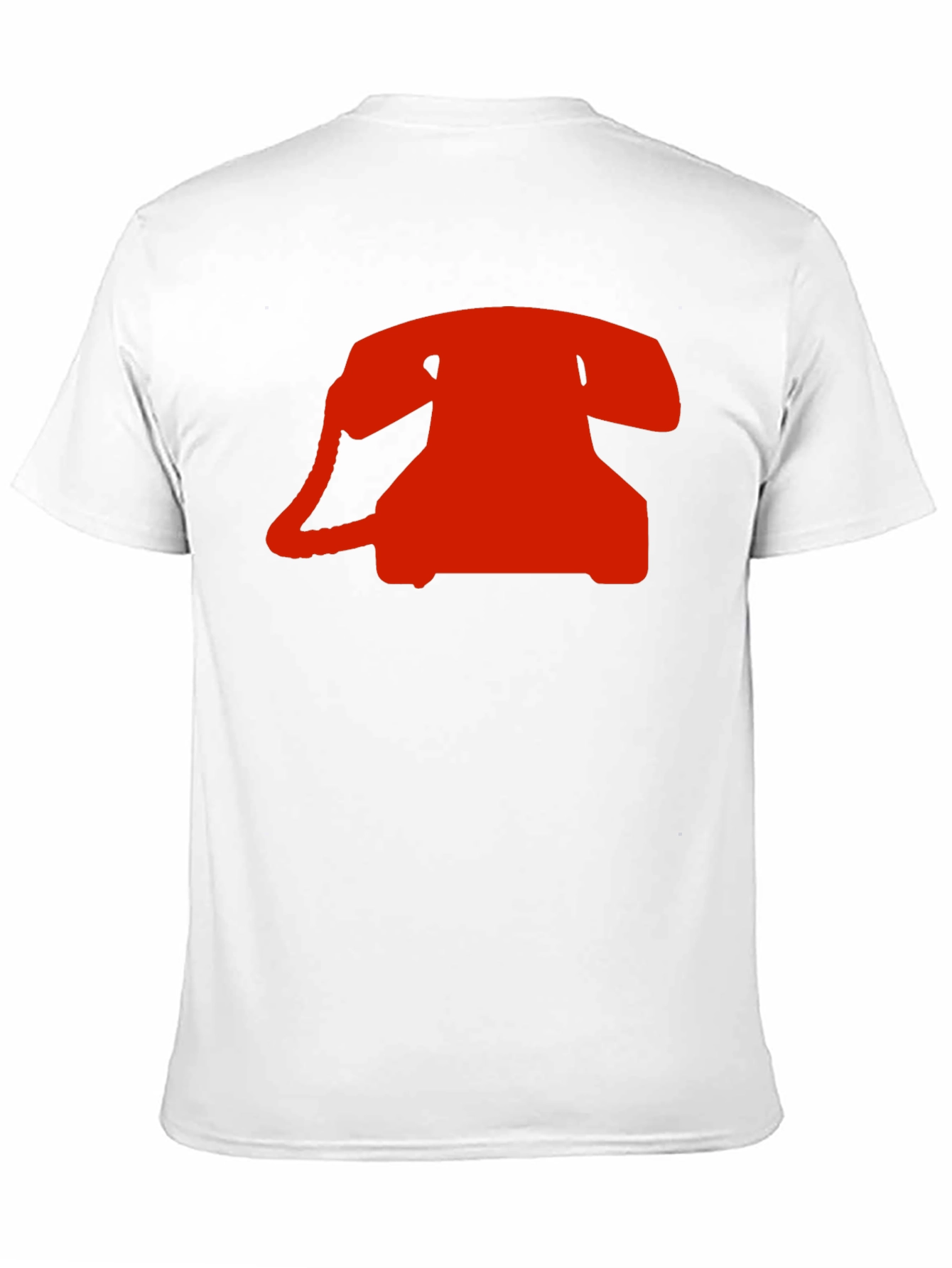 Retro Red Rotary Phone Graphic T-Shirt - Classic Black