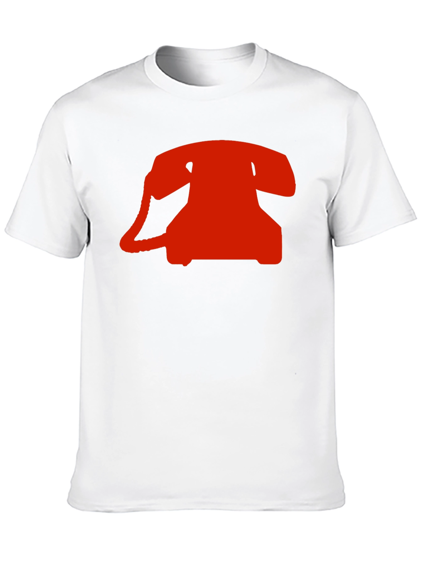 Retro Red Rotary Phone Graphic T-Shirt - Classic Black