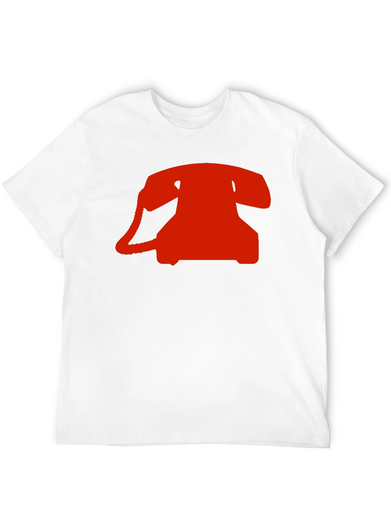 Retro Red Rotary Phone Graphic T-Shirt - Classic Black