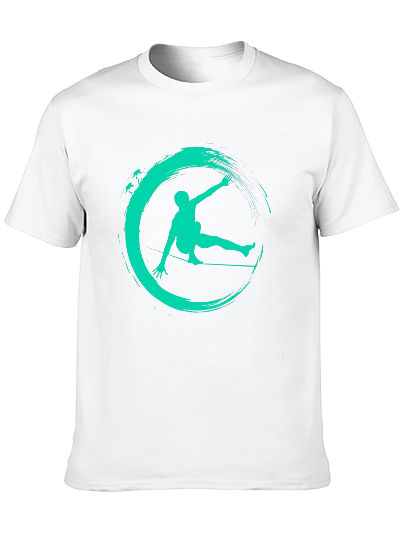 Slackline Art Black Tee - Balance in Style