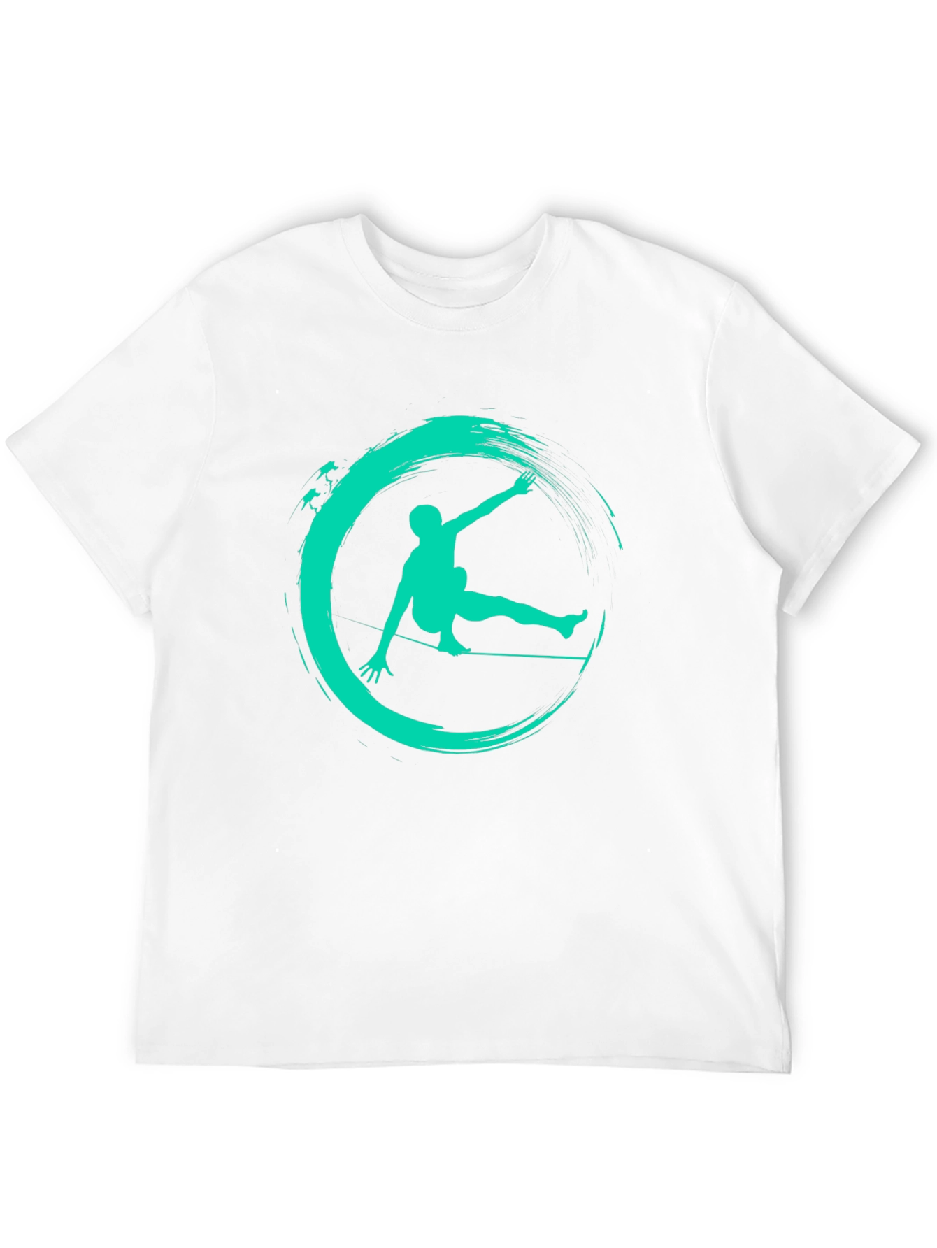 Slackline Art Black Tee - Balance in Style