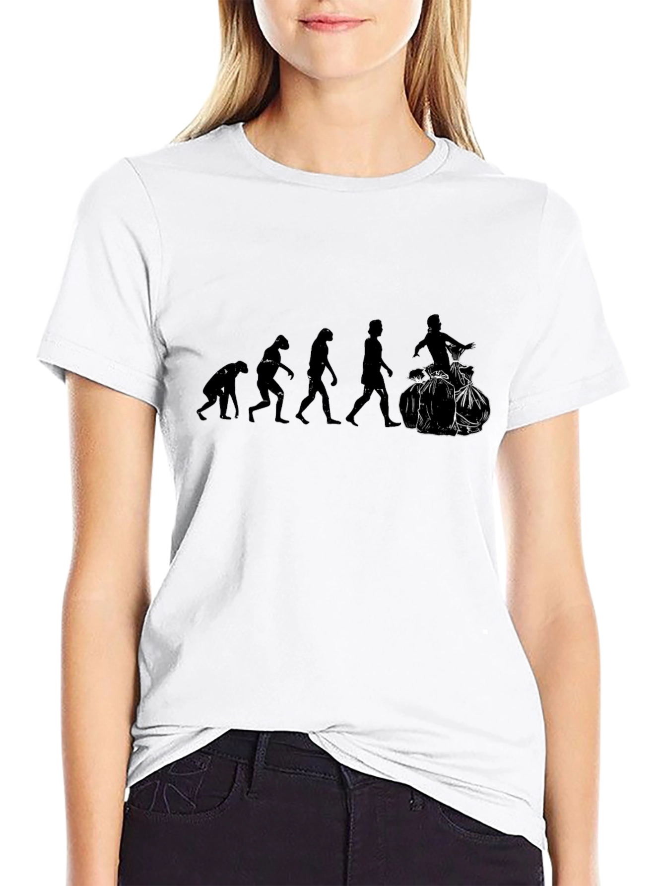 Evolution to Garbage Man Black T-Shirt