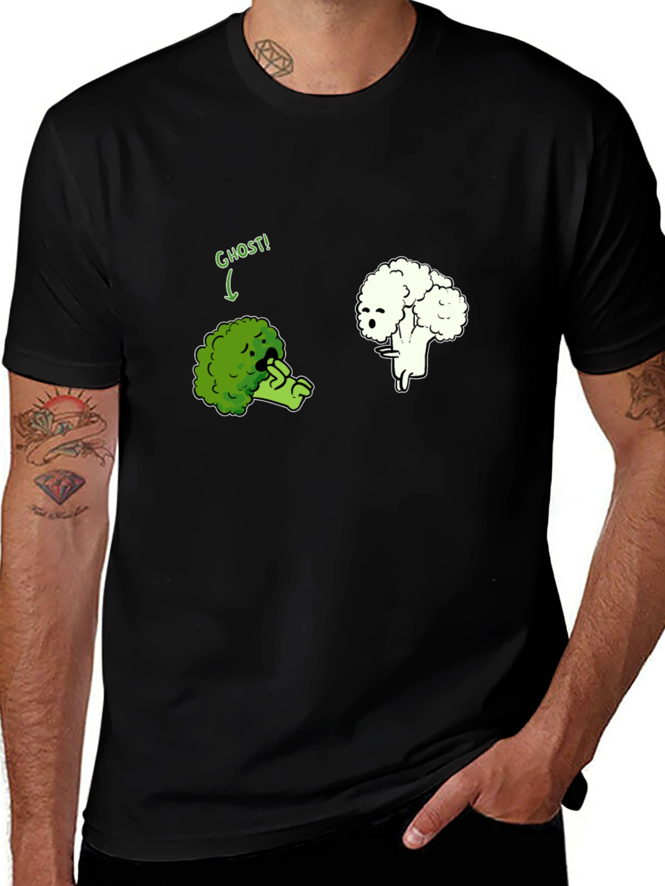 Broccoli Cauliflower Ghost Humor T-Shirt