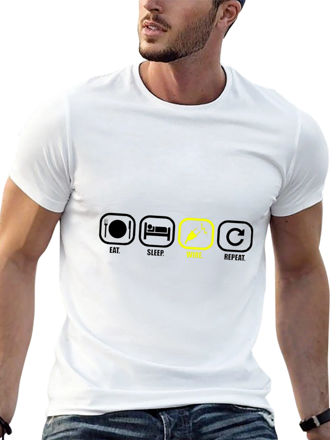 Eat Sleep Wire Repeat T-Shirt Electrician Gift