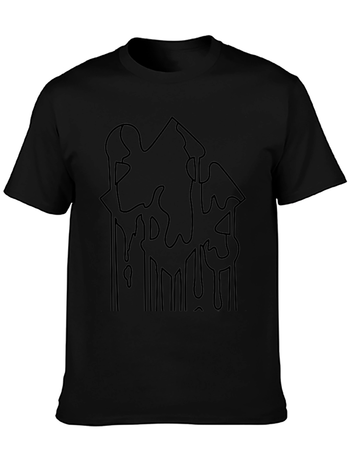 Abstract Graphic Black T-Shirt for Men