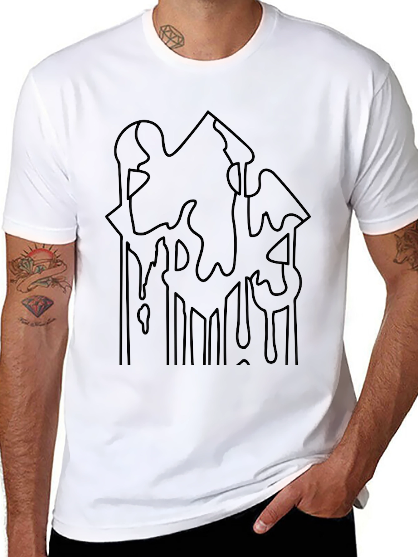 Abstract Graphic Black T-Shirt for Men