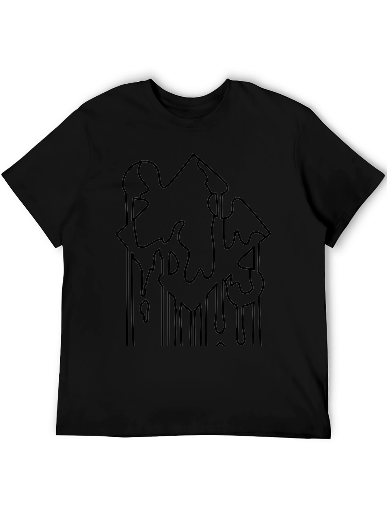 Abstract Graphic Black T-Shirt for Men