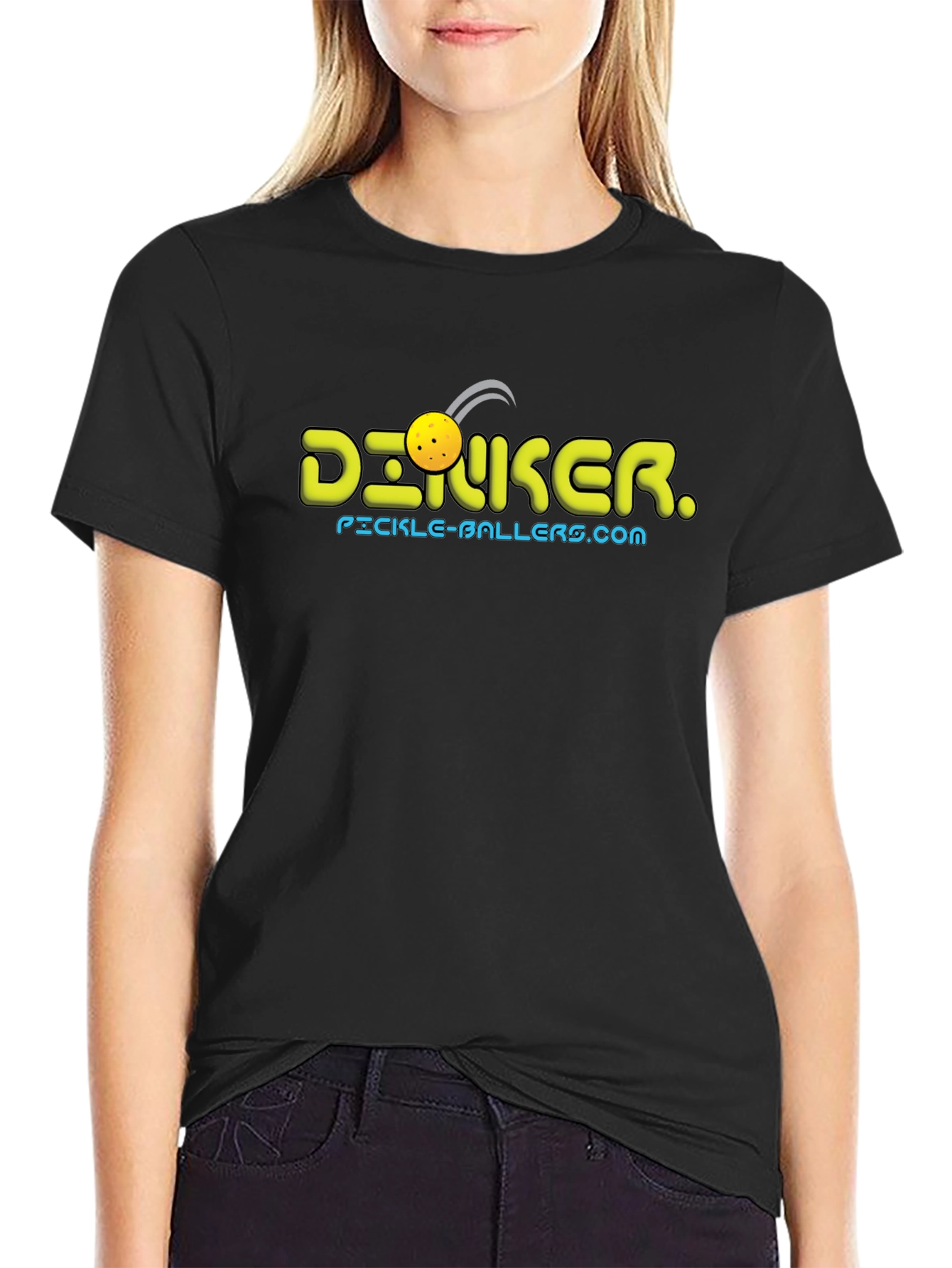 Pickleballer Black T-Shirt - Dink Graphic