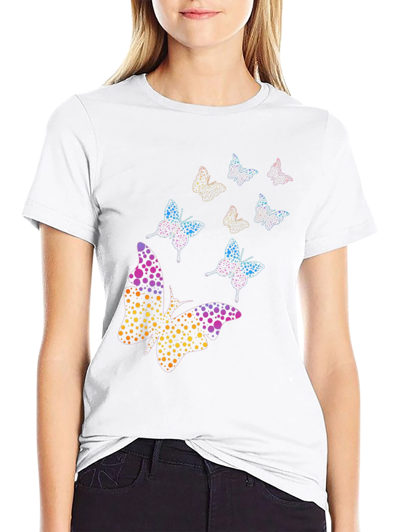 Butterfly Dotted Design Mens T-Shirt