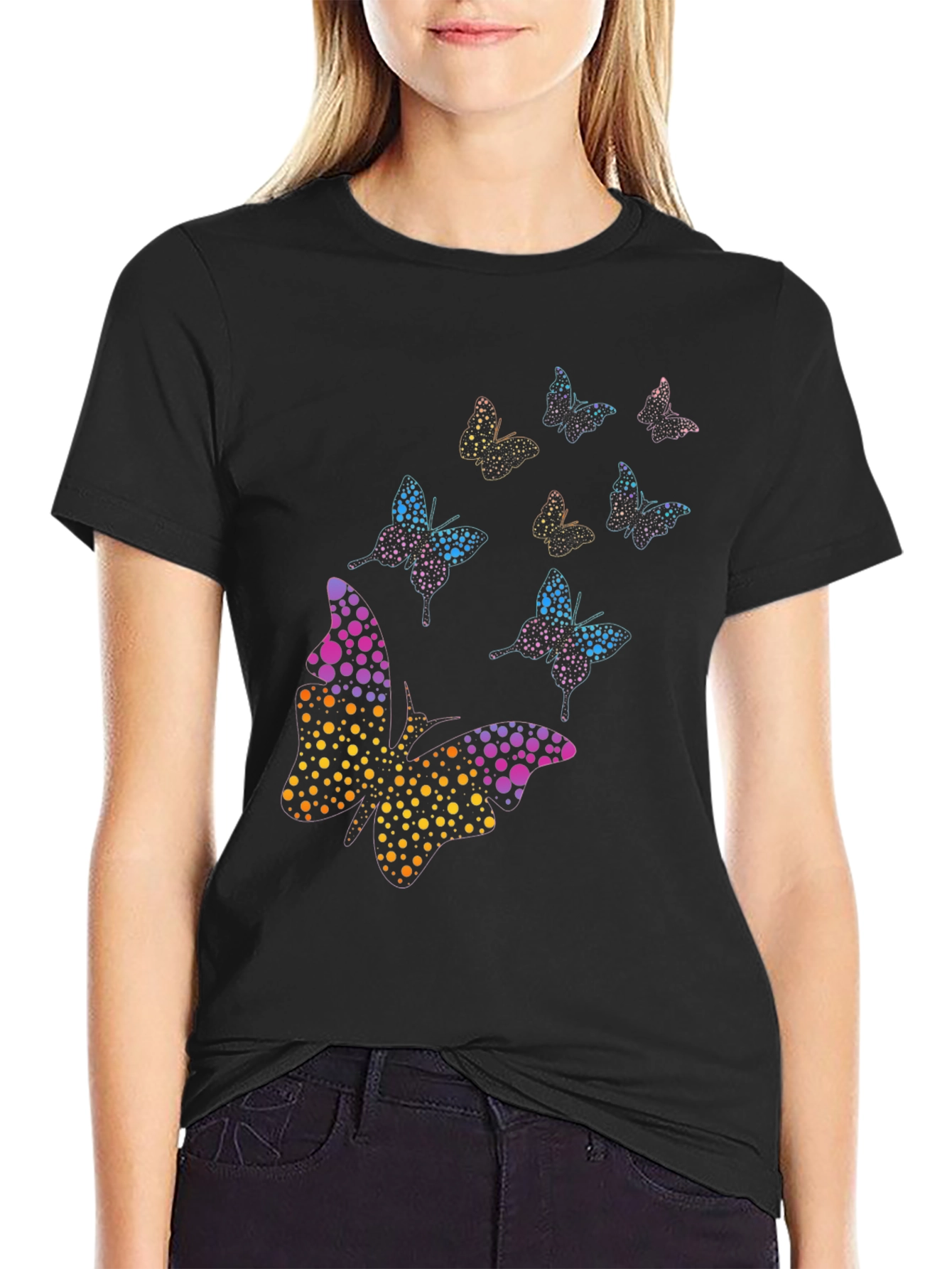 Butterfly Dotted Design Mens T-Shirt