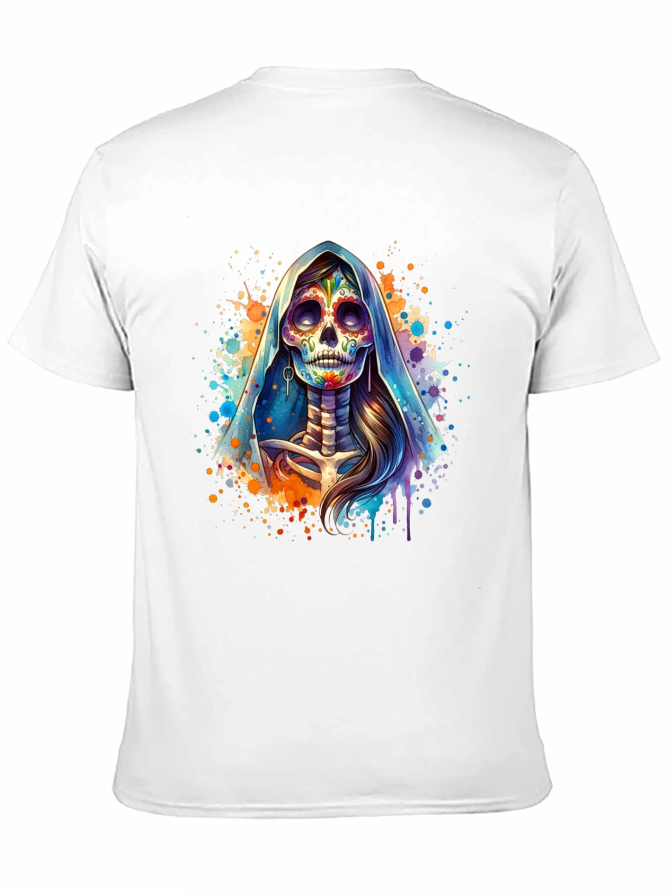 Day of the Dead Skull Graphic Tee - Black