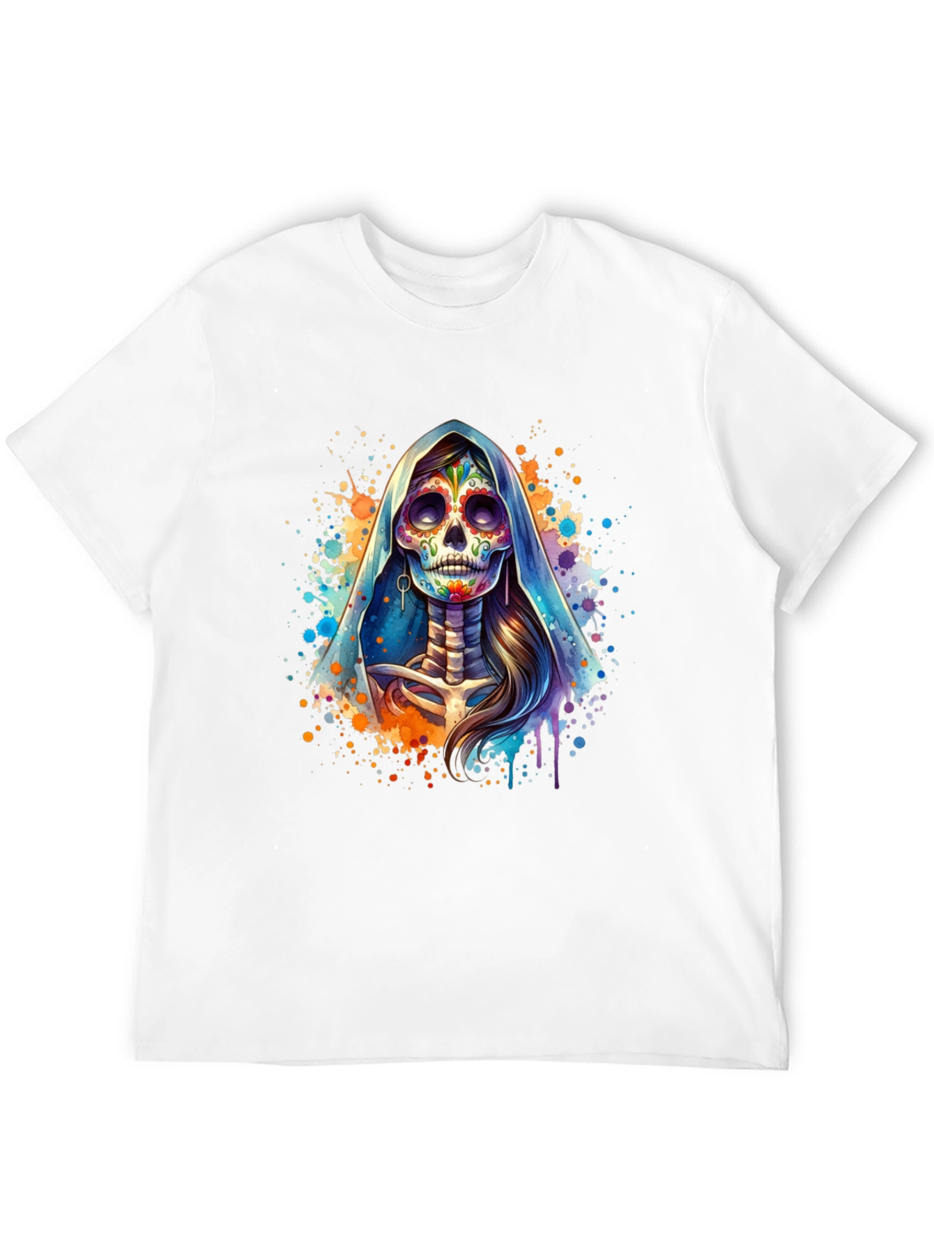 Day of the Dead Skull Graphic Tee - Black
