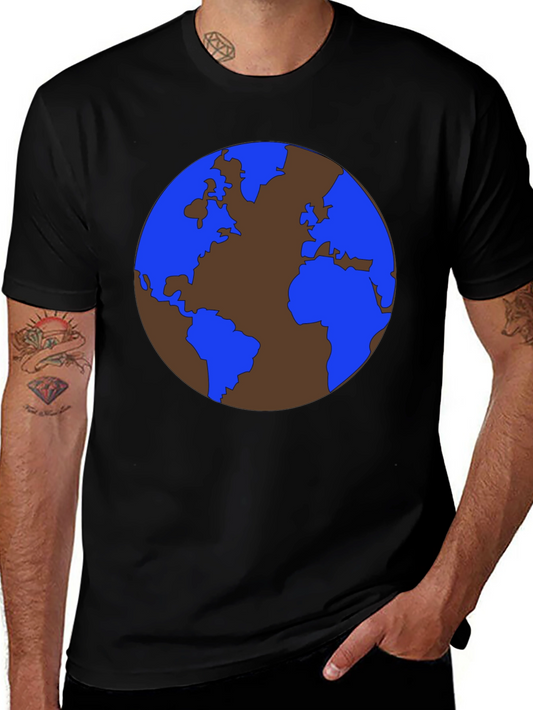Earth Globe Graphic T-Shirt - Mens Short Sleeve Tee