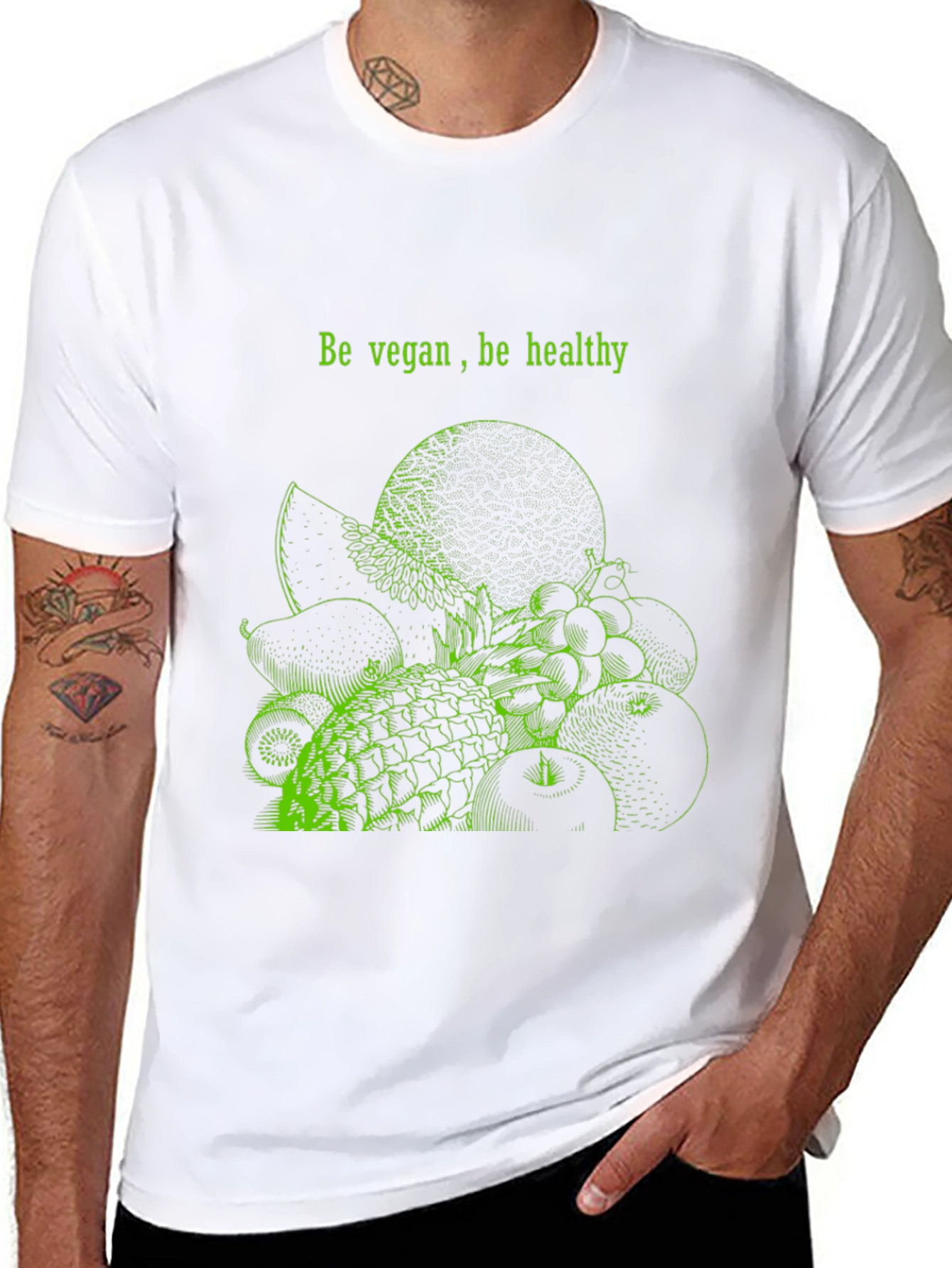 Vegan & Healthy Black T-Shirt