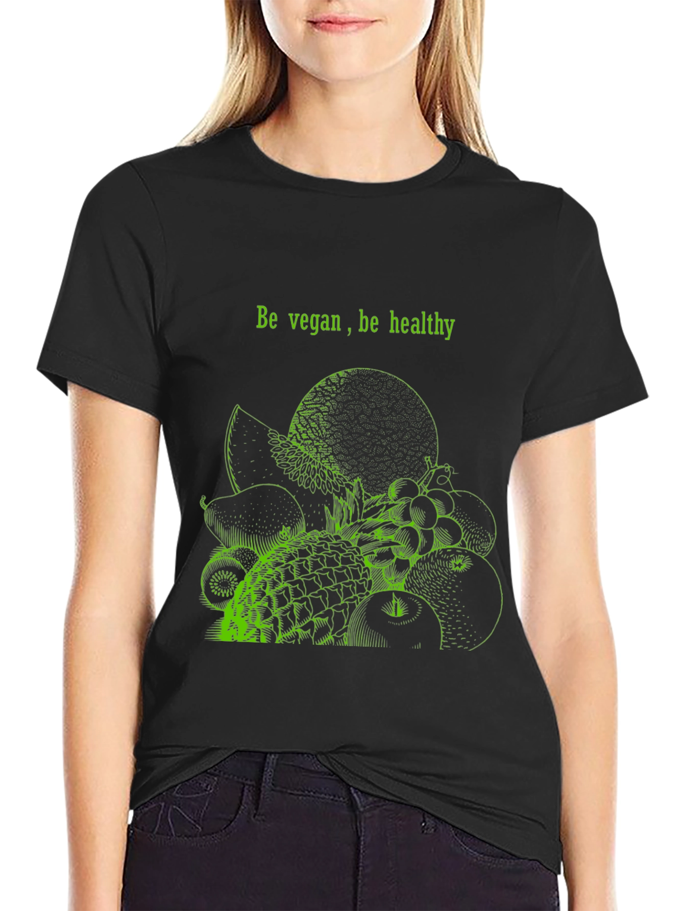 Vegan & Healthy Black T-Shirt