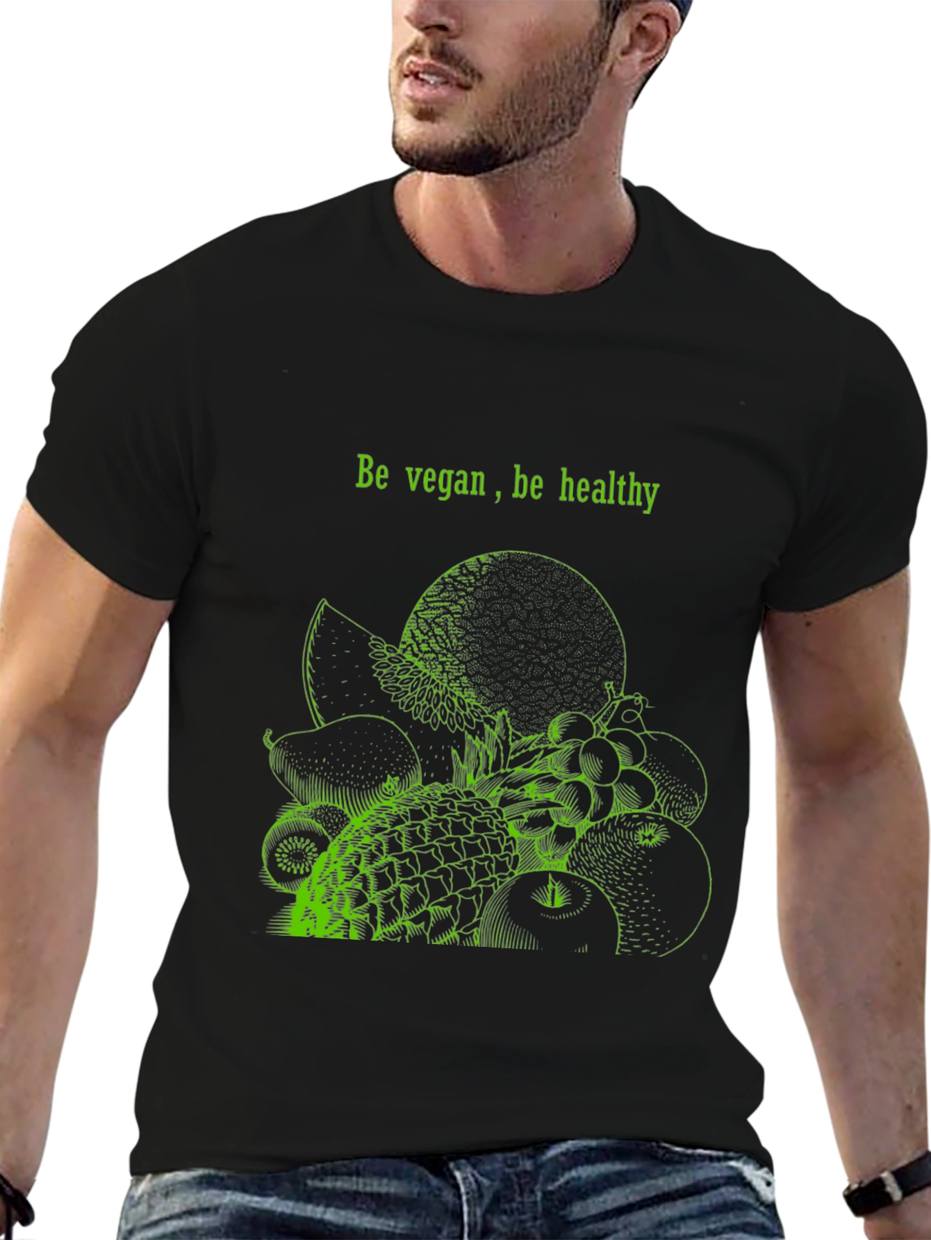 Vegan & Healthy Black T-Shirt