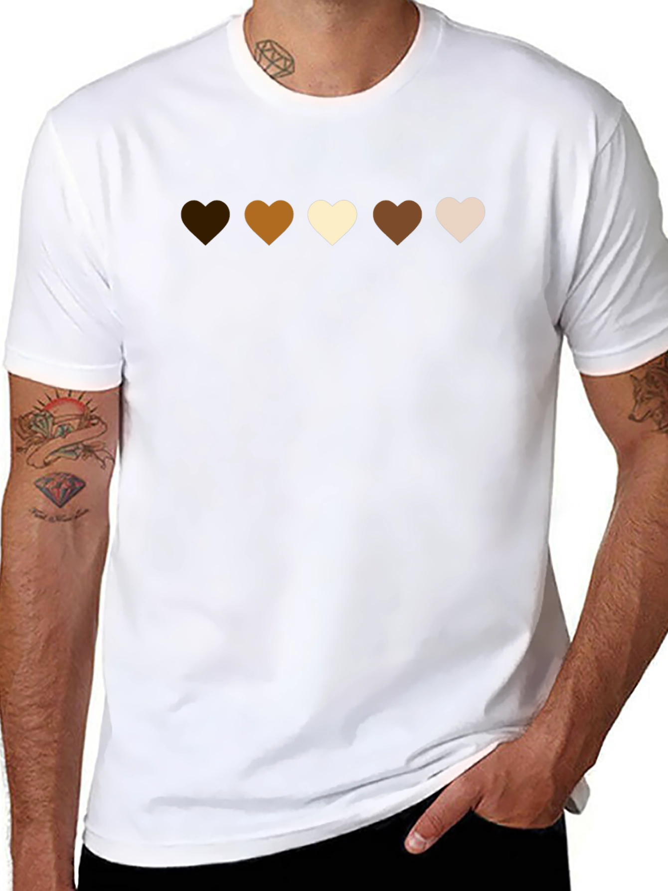 Diversity Hearts T-Shirt - Black