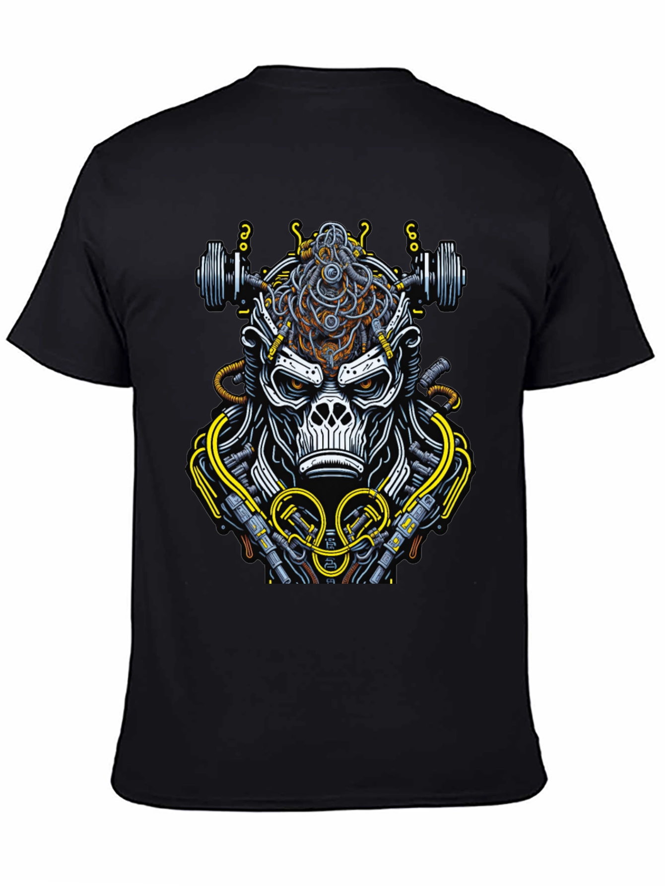 Cyborg Gorilla Black Graphic Tee