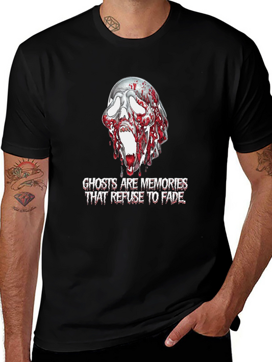 Bloody Ghost Memories Graphic Tee - Horror Style