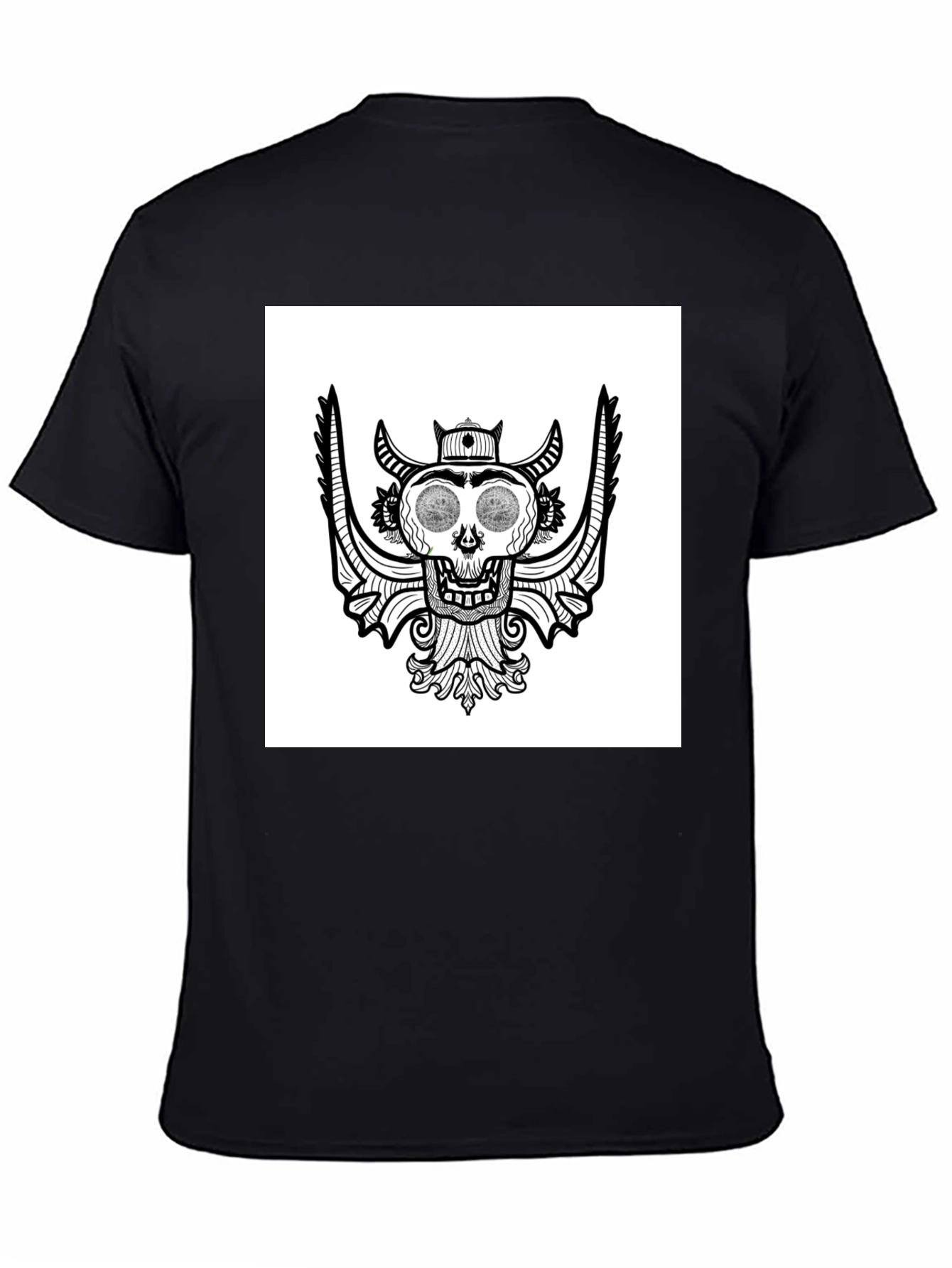 Skull Graphic Tee - Black Cotton T-Shirt