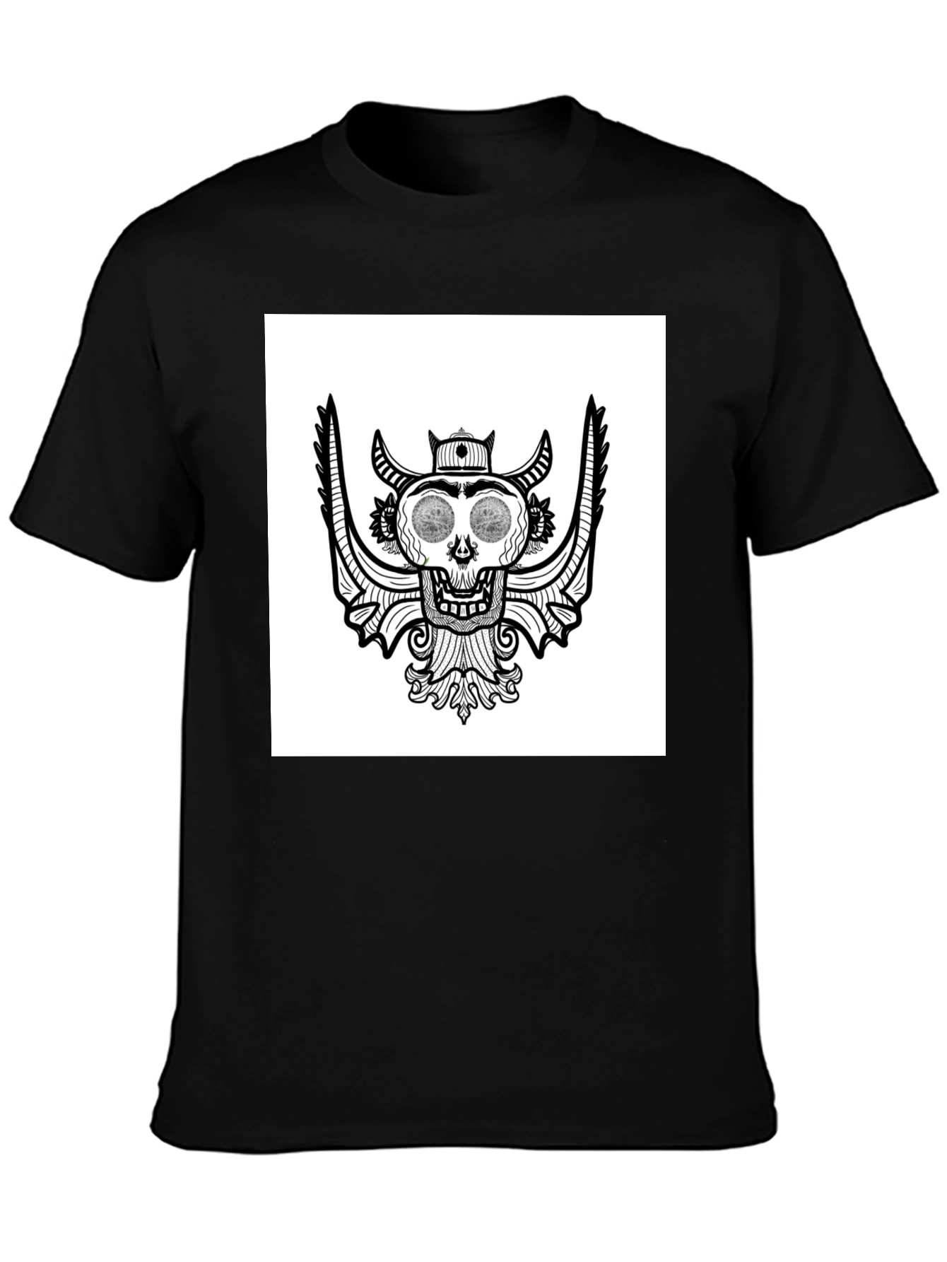 Skull Graphic Tee - Black Cotton T-Shirt