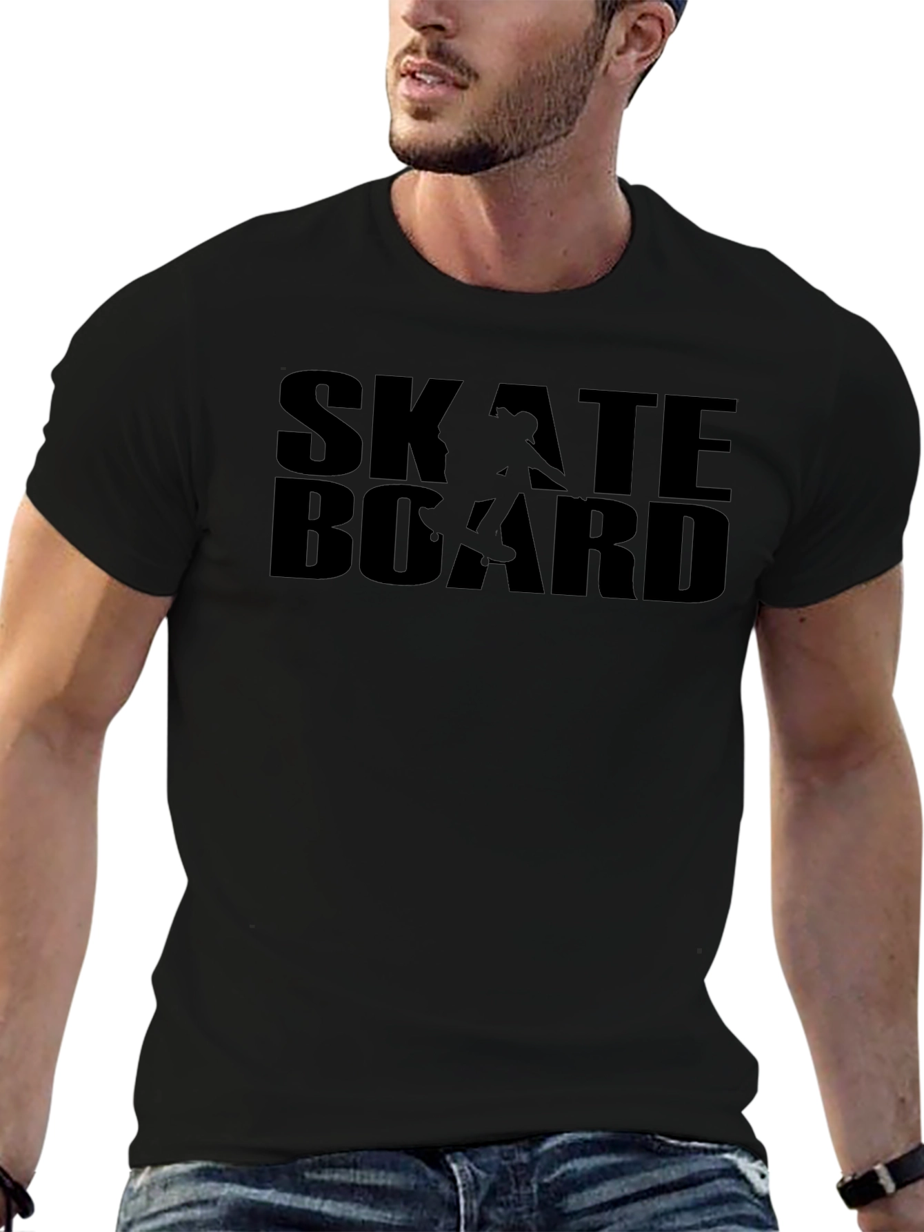 Skateboard Graphic T-Shirt Black