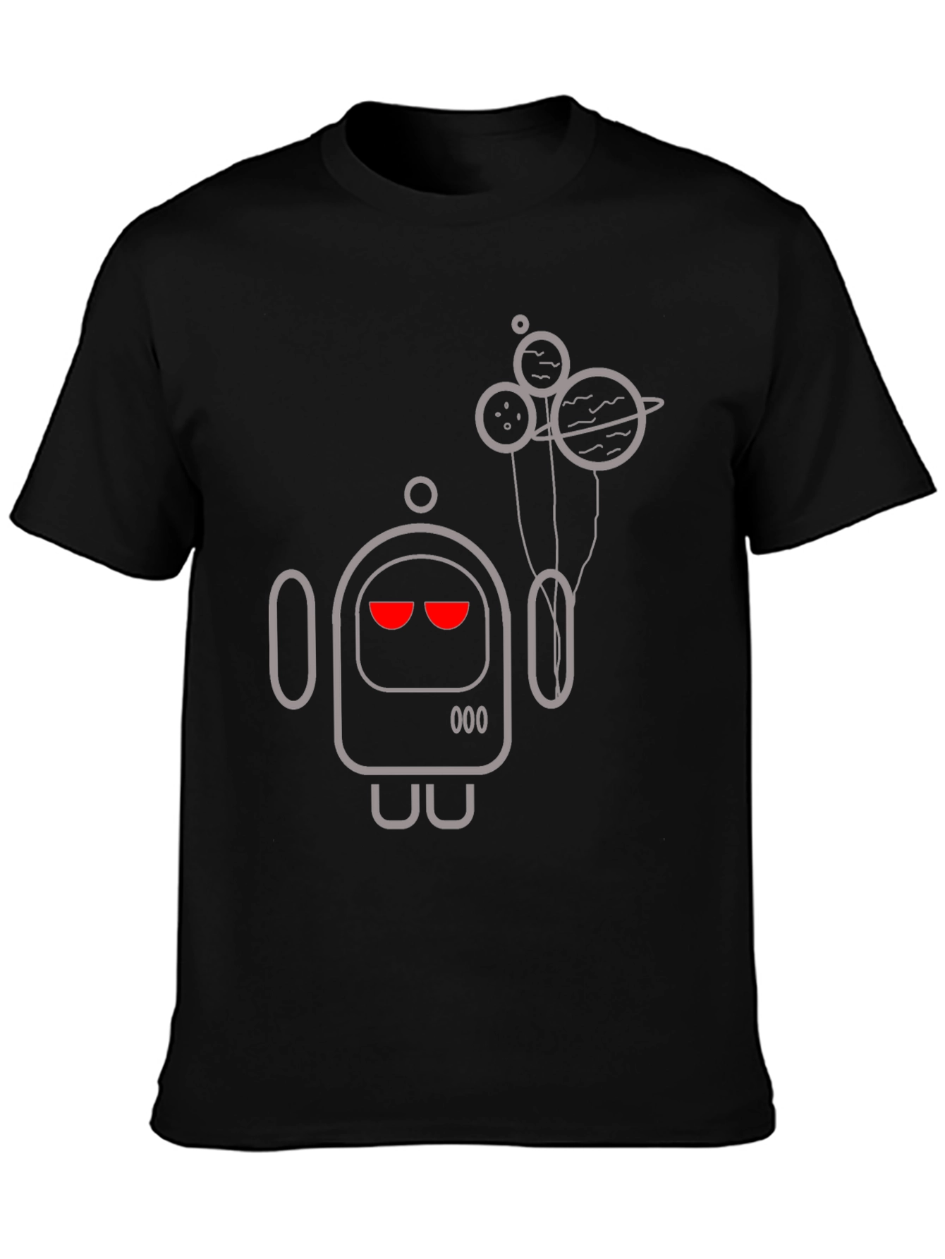 Robot & Planets Graphic Tee - Black
