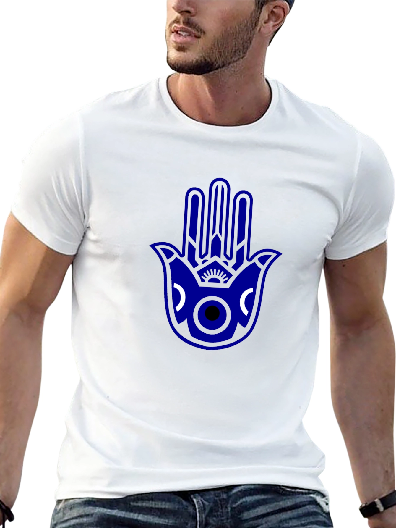 Hamsa Hand Graphic Tee - Stylish Protection