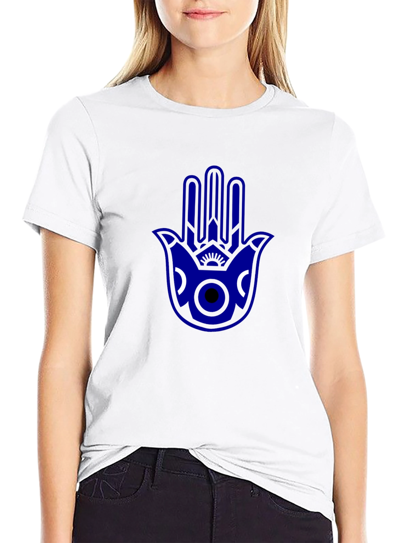 Hamsa Hand Graphic Tee - Stylish Protection