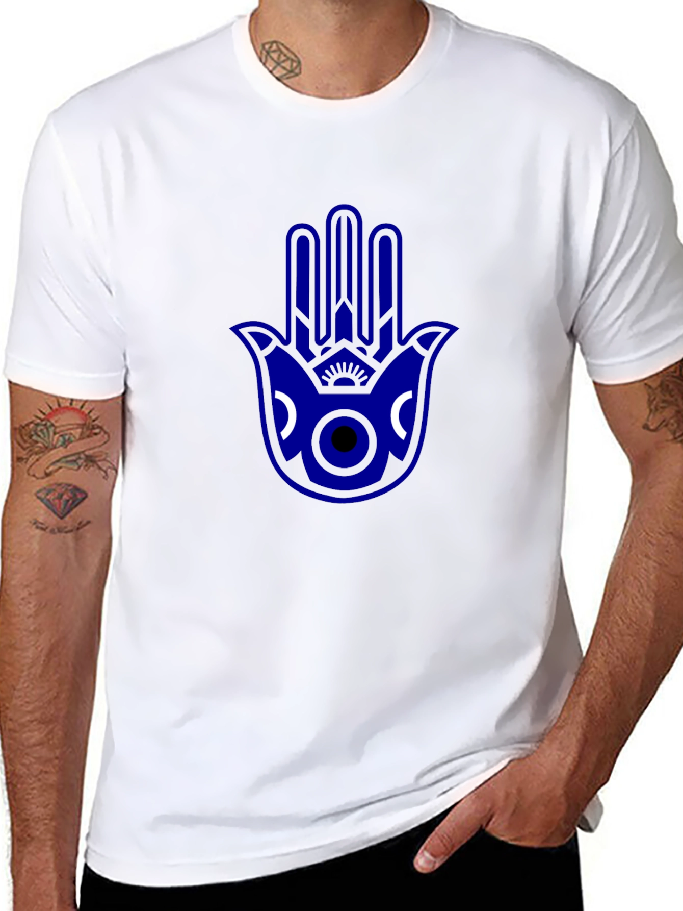 Hamsa Hand Graphic Tee - Stylish Protection
